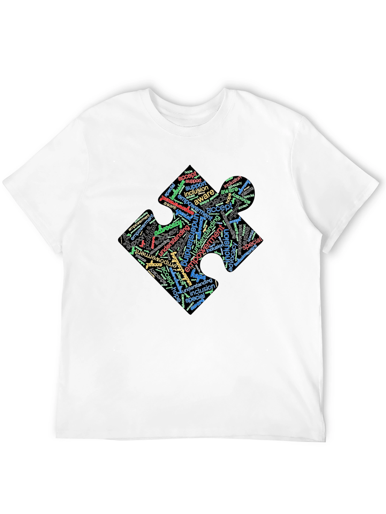 Inclusion Puzzle Piece Word Art T-Shirt