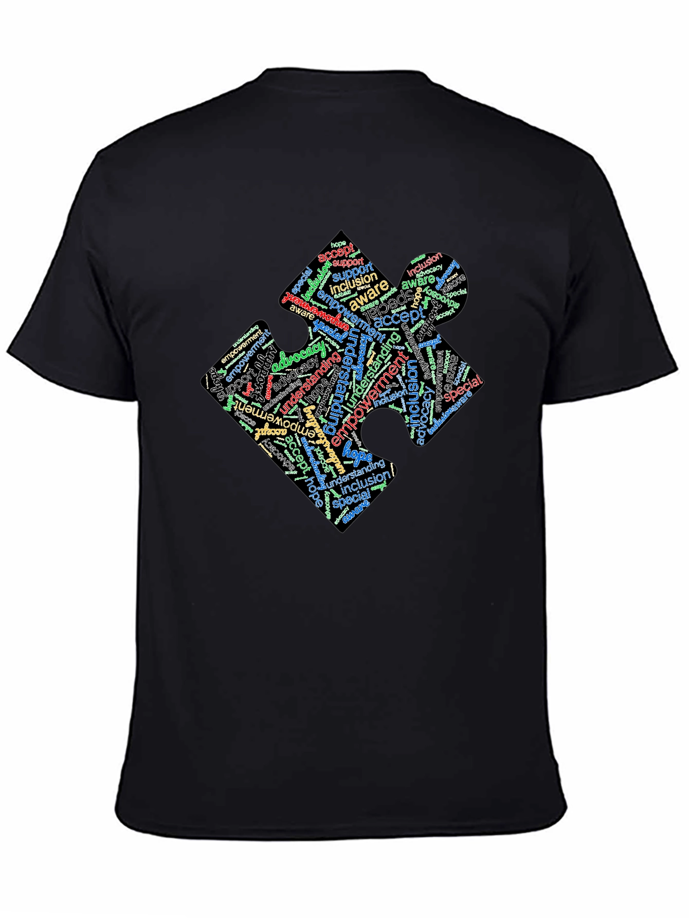 Inclusion Puzzle Piece Word Art T-Shirt