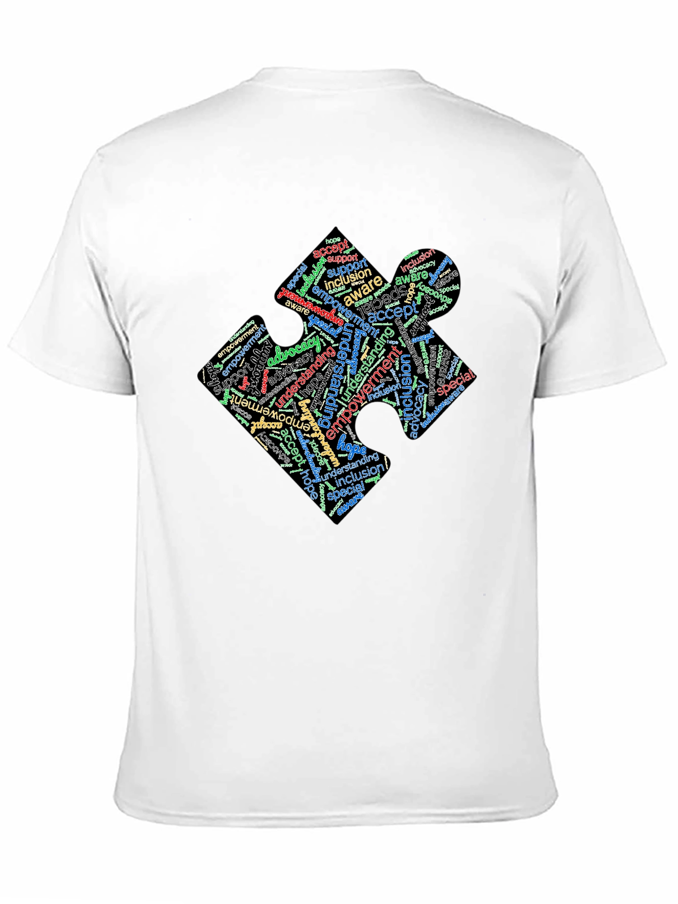 Inclusion Puzzle Piece Word Art T-Shirt