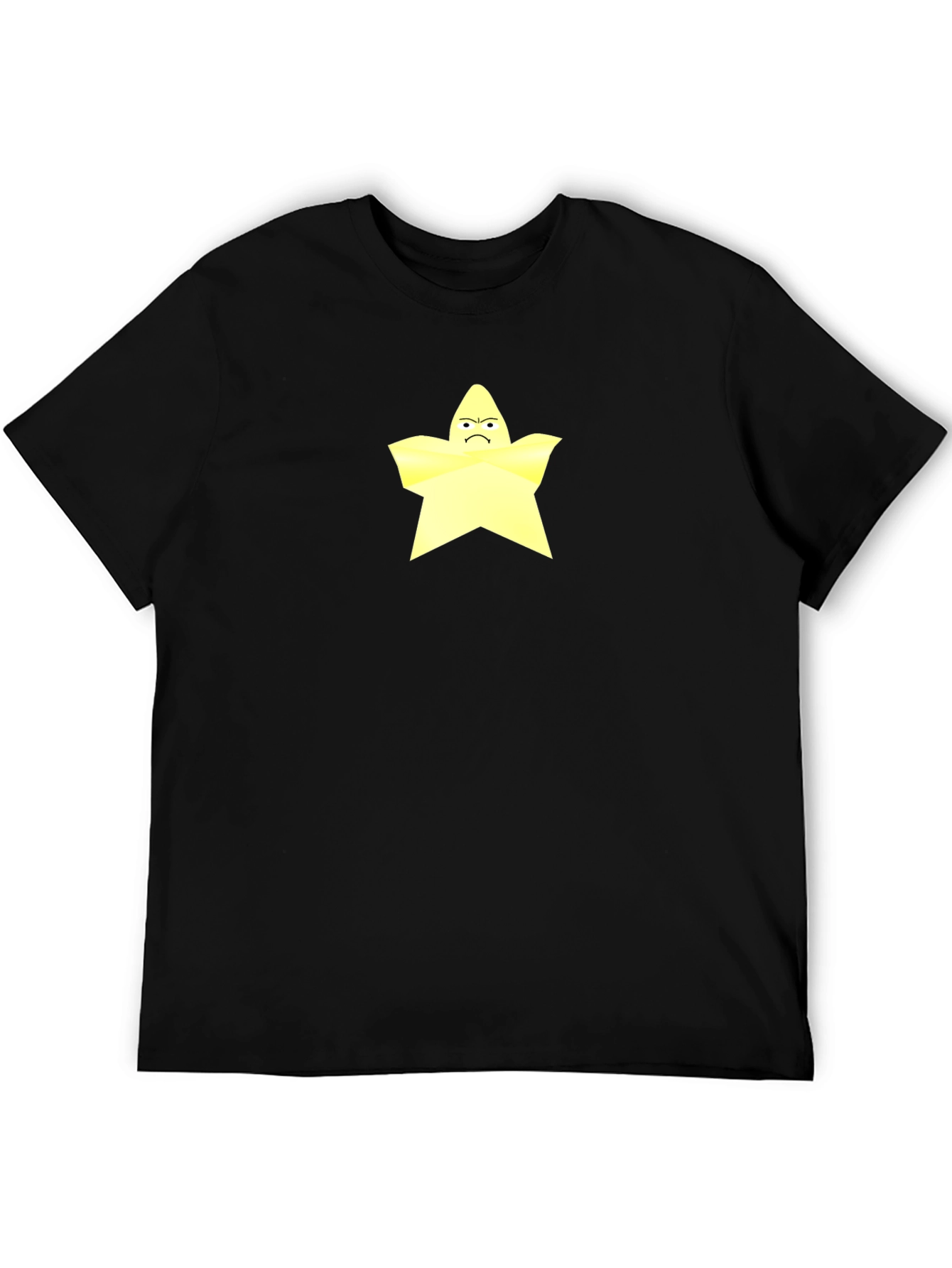 Grumpy Star Graphic Tee - Black Cotton T-Shirt