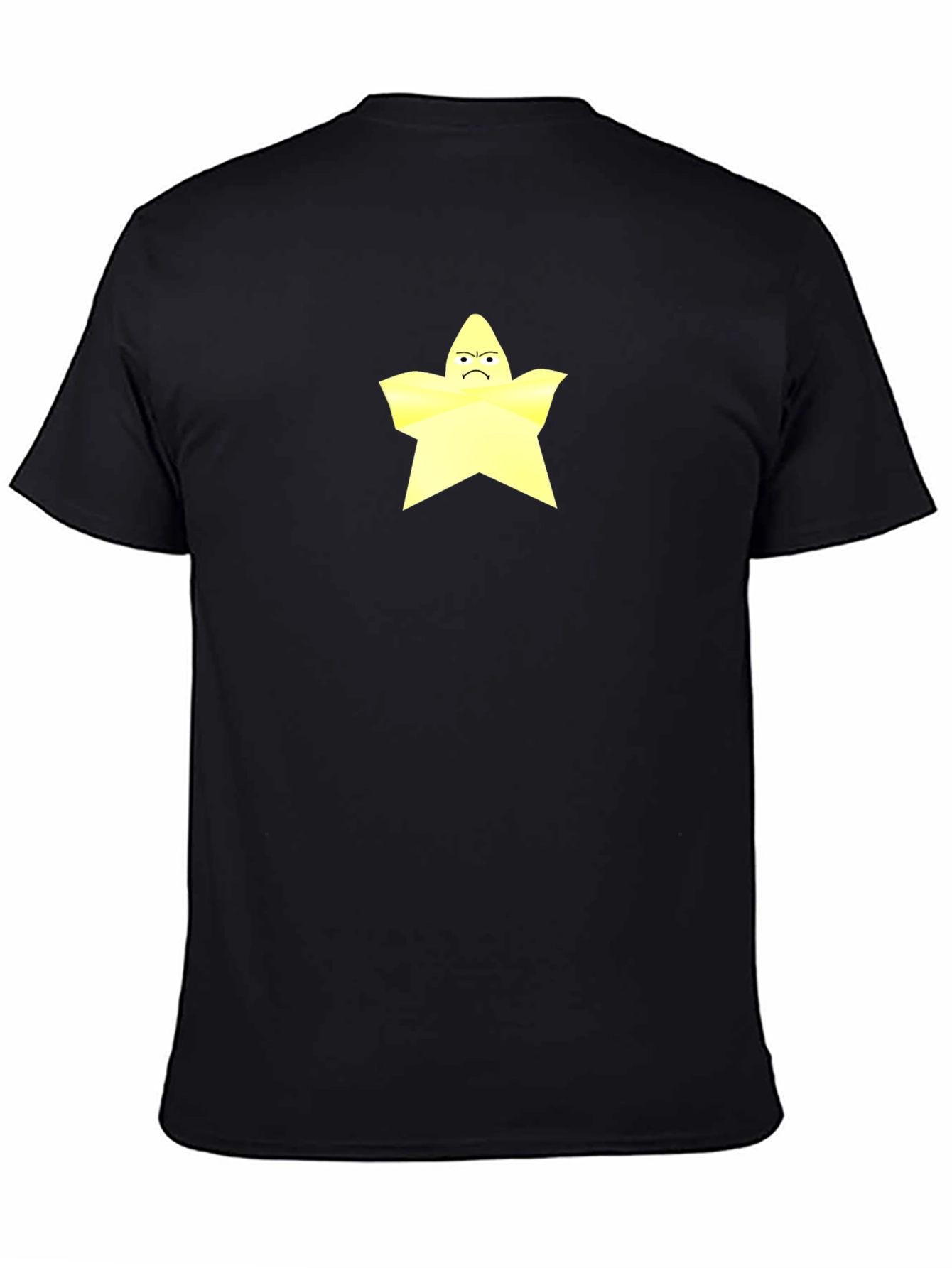 Grumpy Star Graphic Tee - Black Cotton T-Shirt