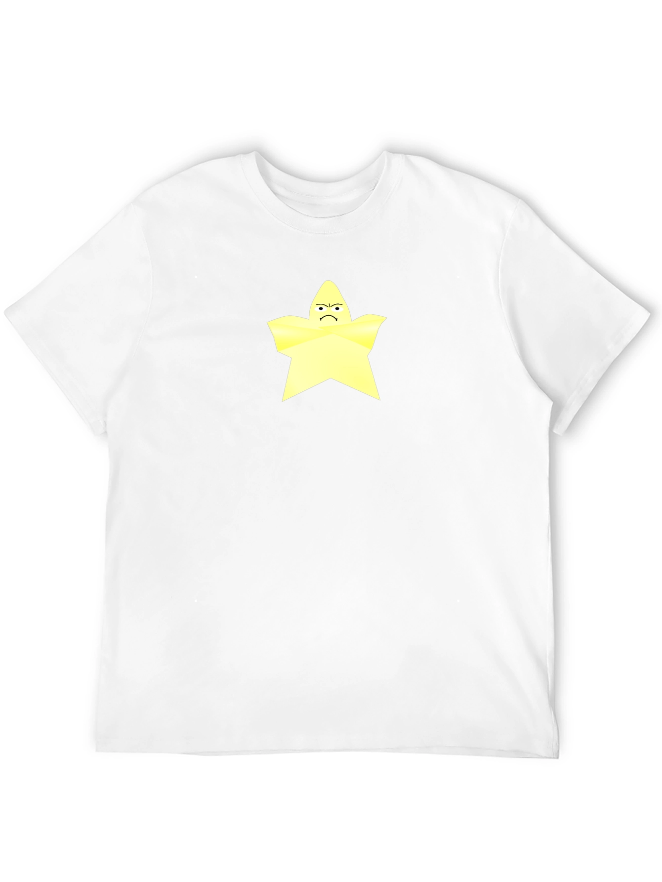 Grumpy Star Graphic Tee - Black Cotton T-Shirt