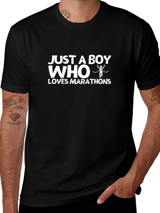 Just A Boy Who Loves Marathons Graphic Tee