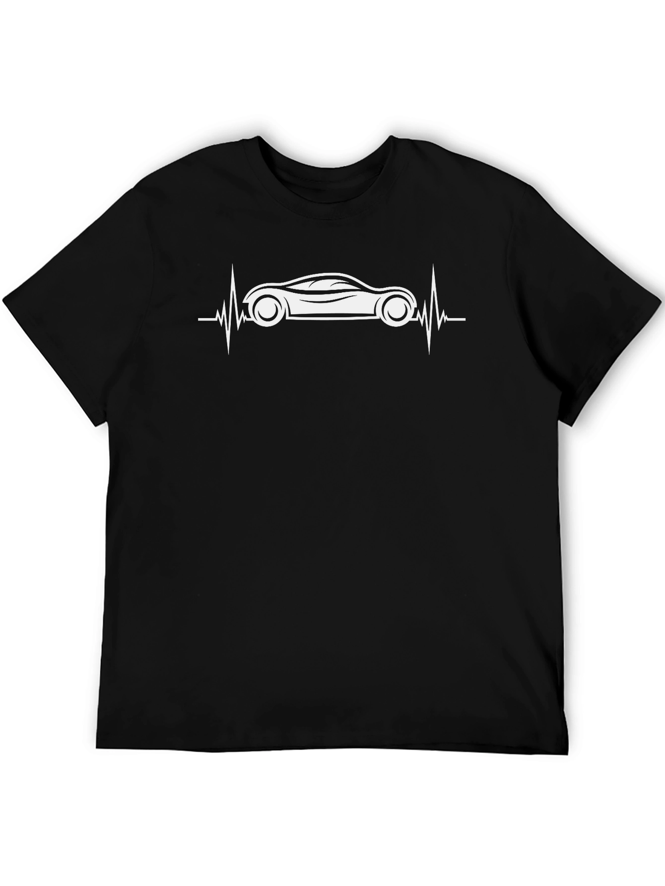 Car Heartbeat Graphic Tee - Black