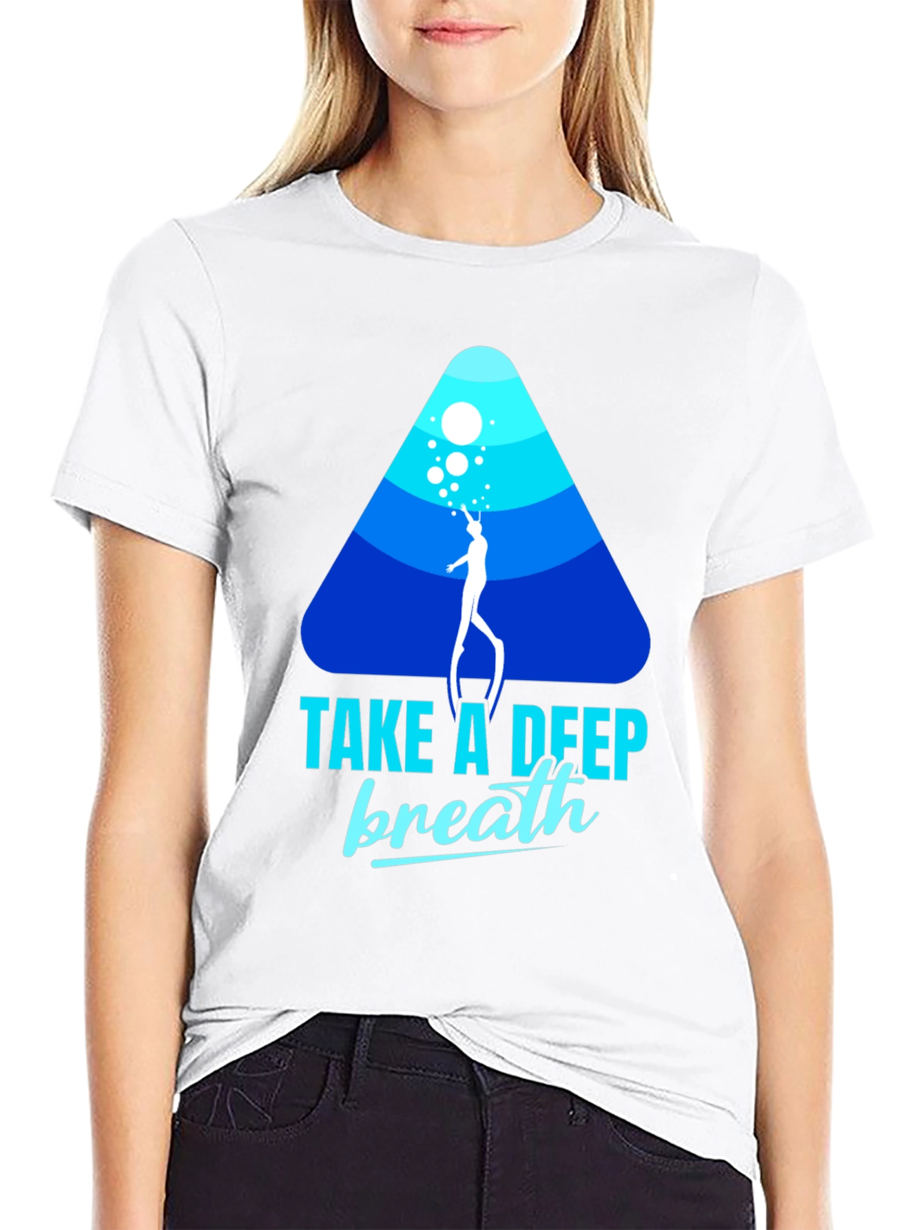 Diver Graphic Black T-Shirt - Take a Deep Breath