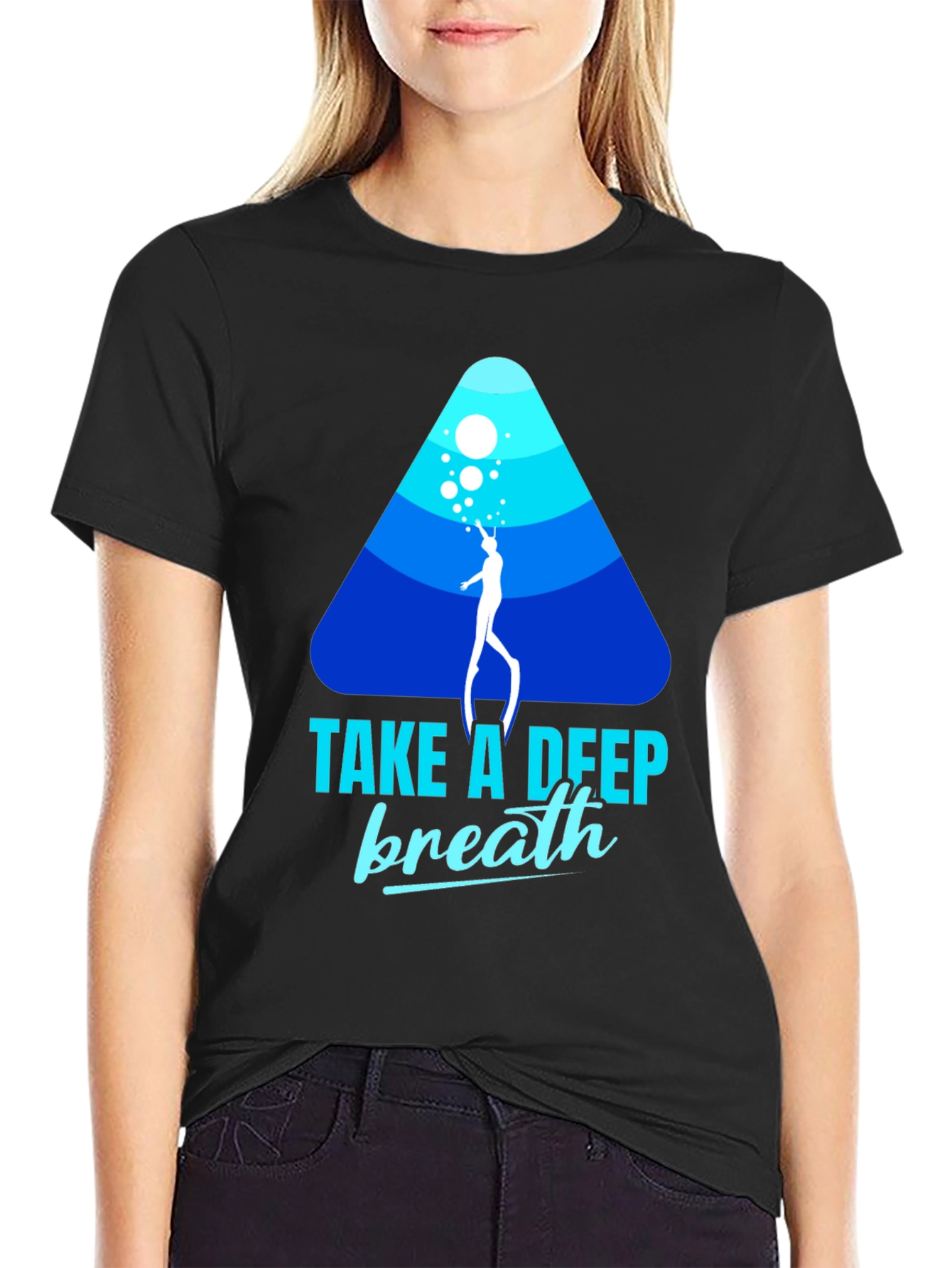 Diver Graphic Black T-Shirt - Take a Deep Breath