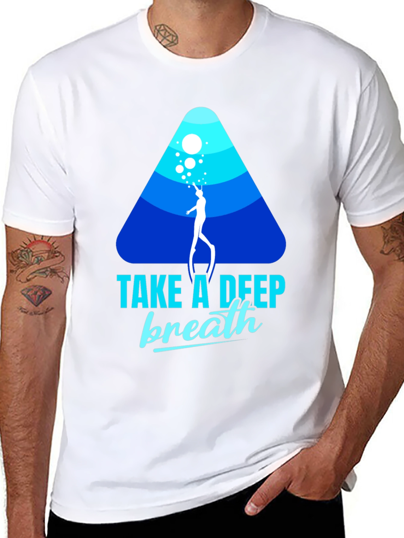 Diver Graphic Black T-Shirt - Take a Deep Breath