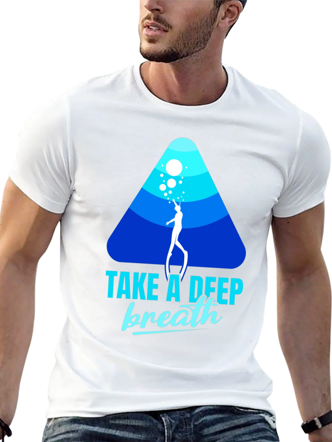 Diver Graphic Black T-Shirt - Take a Deep Breath