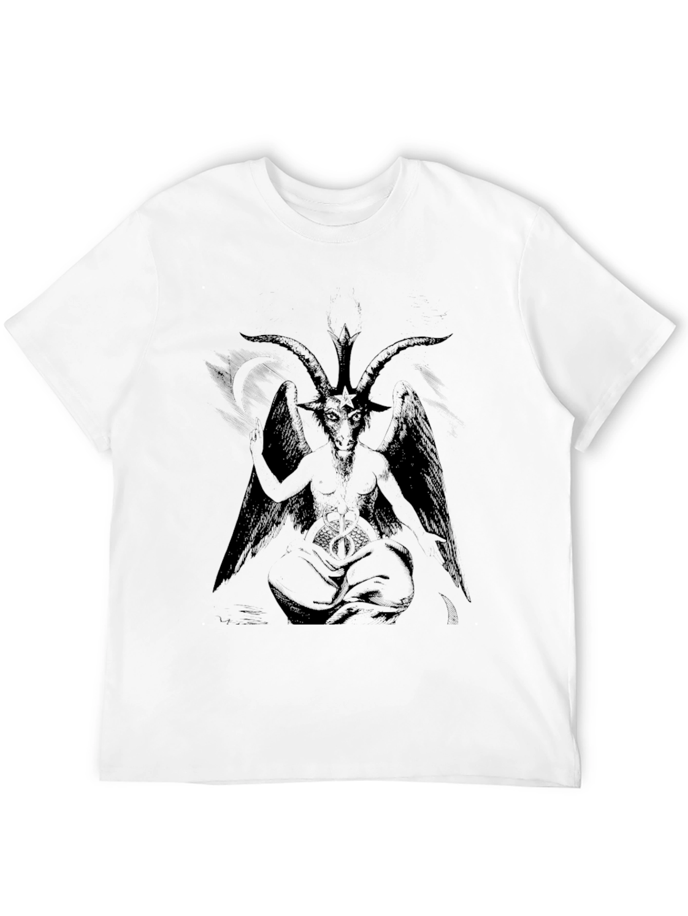 Baphomet Graphic Tee - Black Cotton T-Shirt
