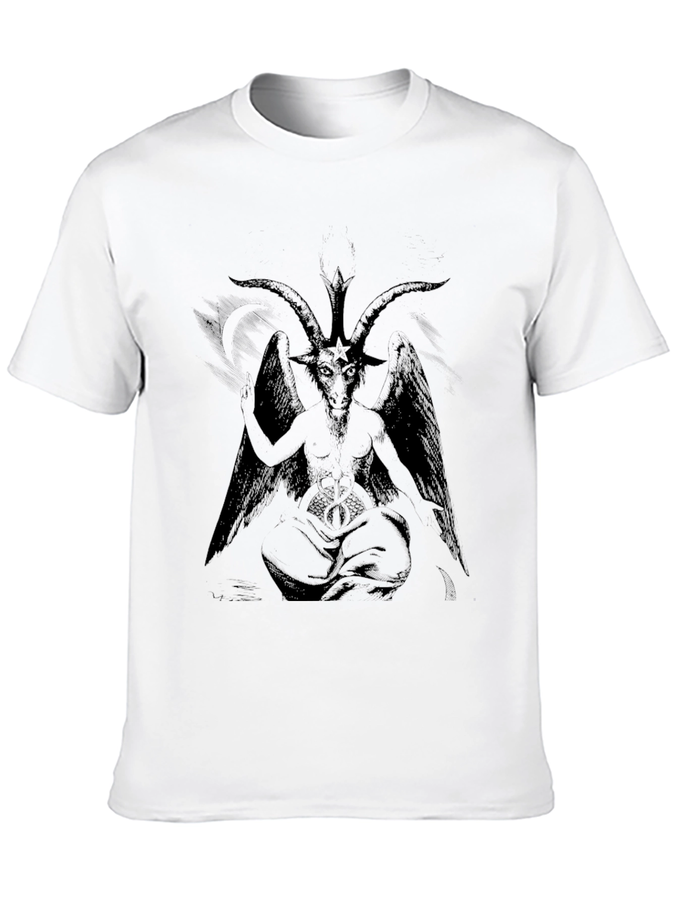 Baphomet Graphic Tee - Black Cotton T-Shirt