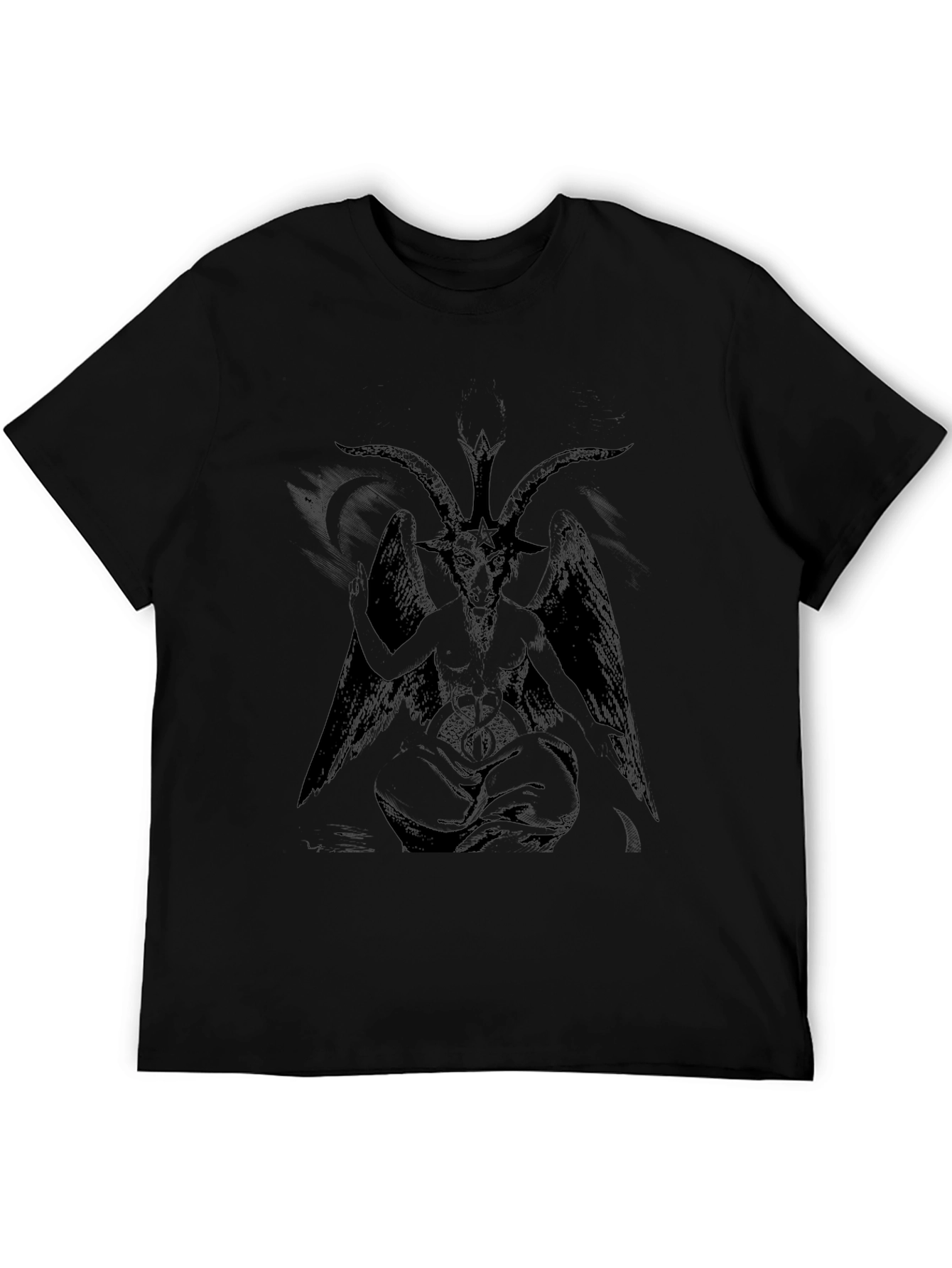 Baphomet Graphic Tee - Black Cotton T-Shirt