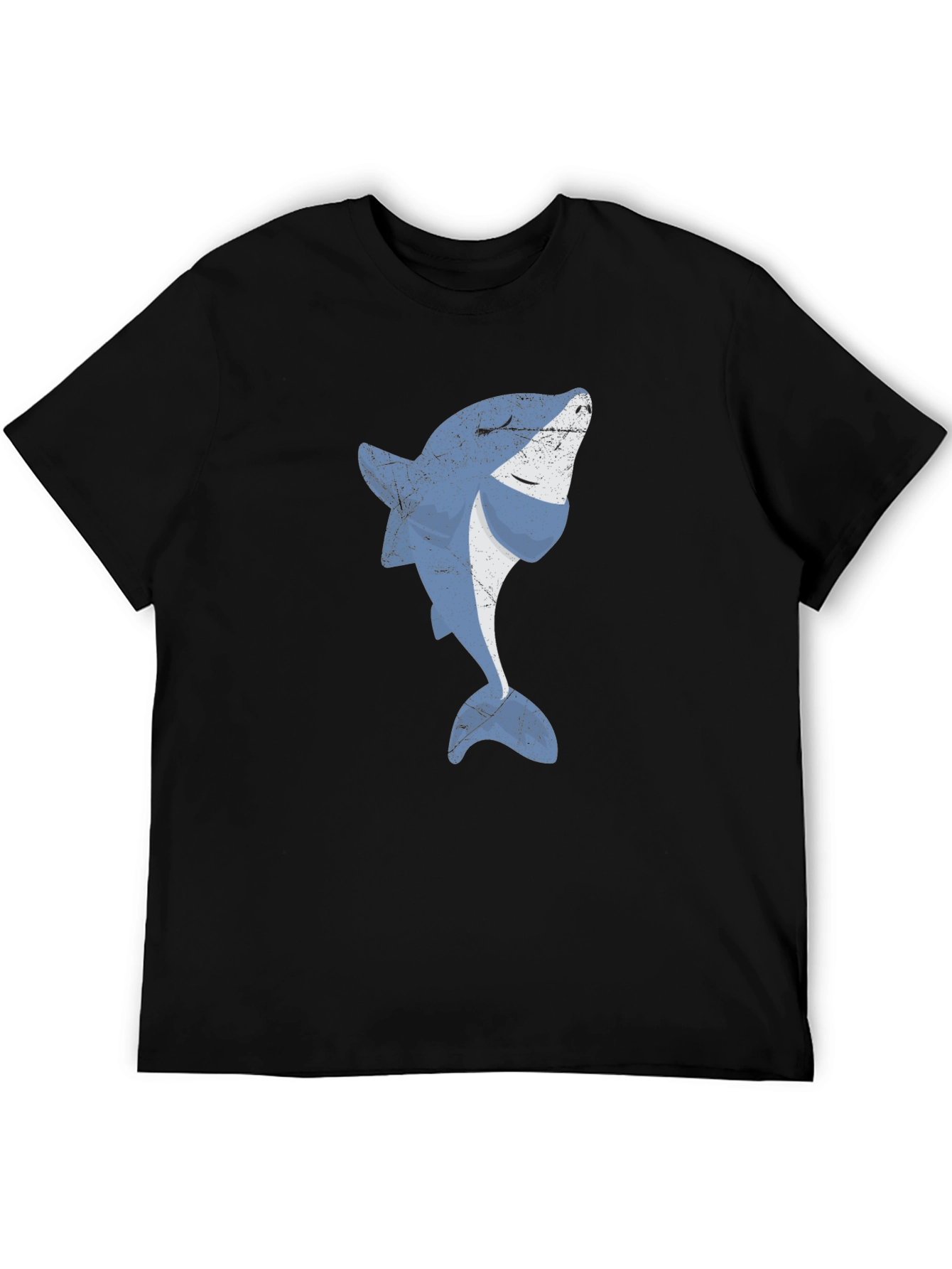 Cool Shark Graphic Print Black T-Shirt