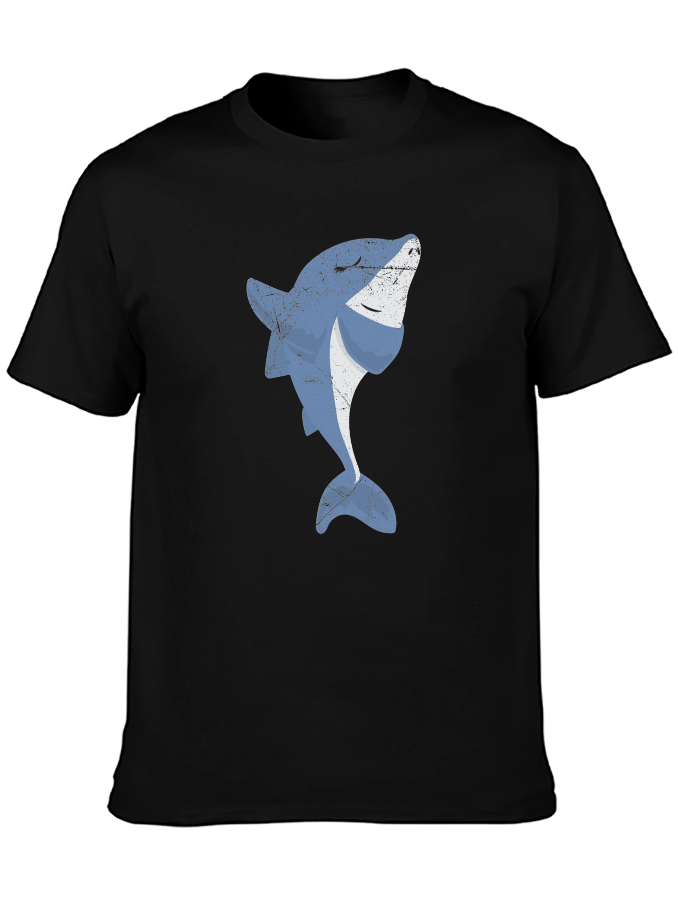 Cool Shark Graphic Print Black T-Shirt
