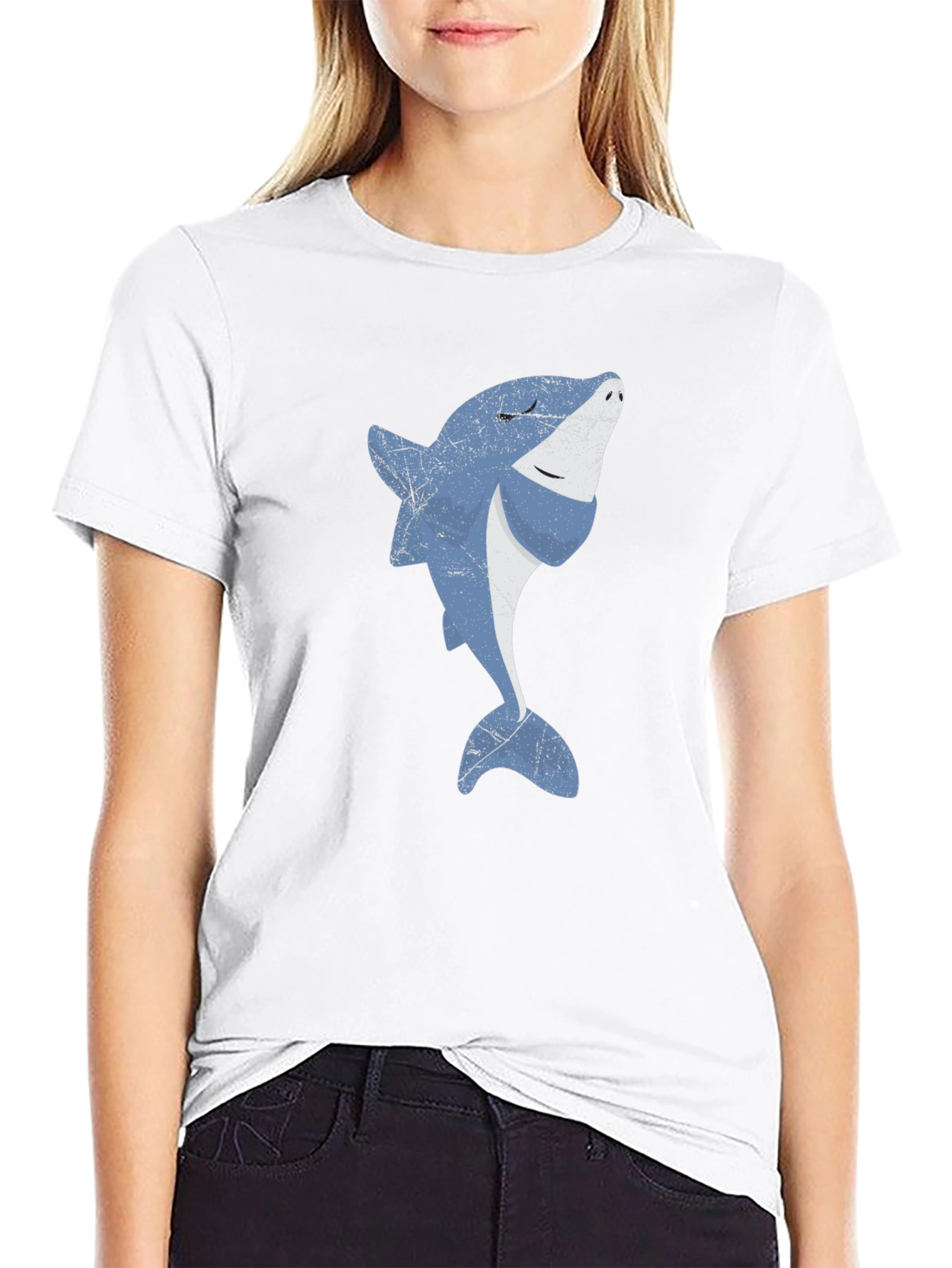 Cool Shark Graphic Print Black T-Shirt