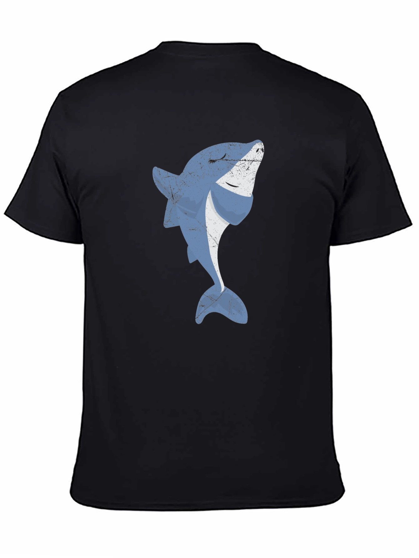 Cool Shark Graphic Print Black T-Shirt
