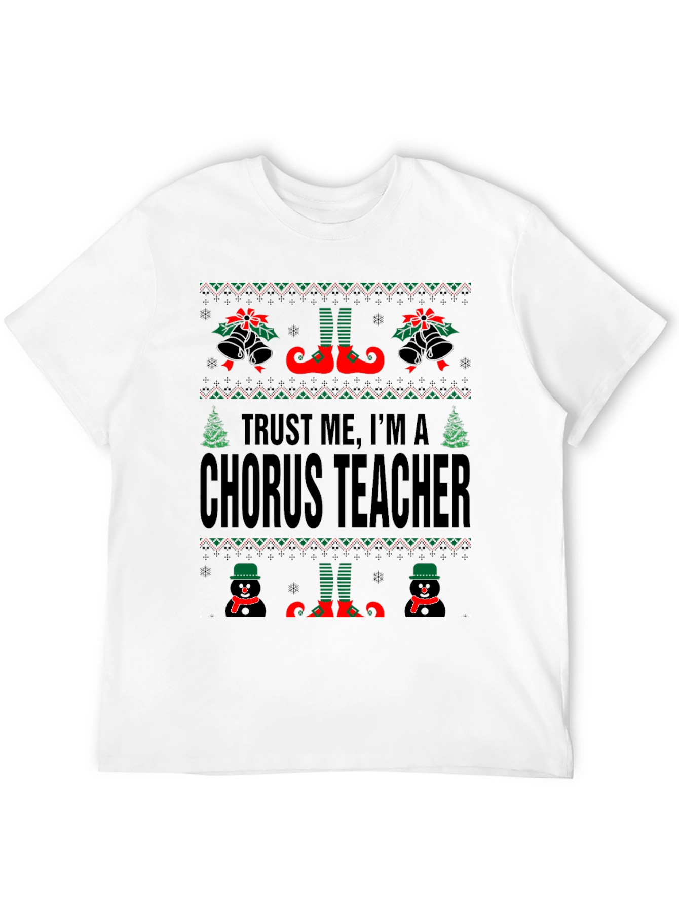 Chorus Teacher Christmas T-Shirt - Ugly Sweater Style