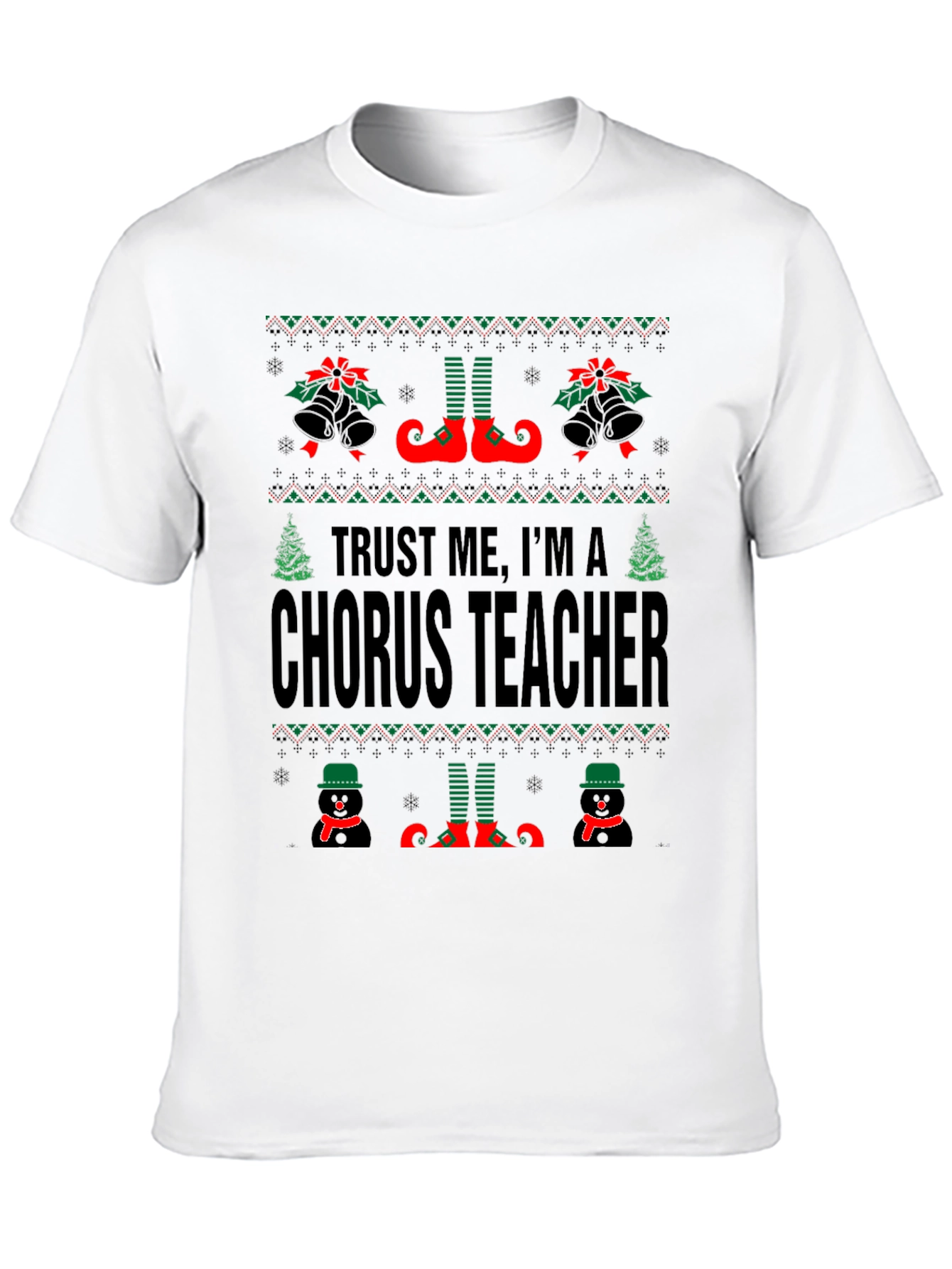 Chorus Teacher Christmas T-Shirt - Ugly Sweater Style