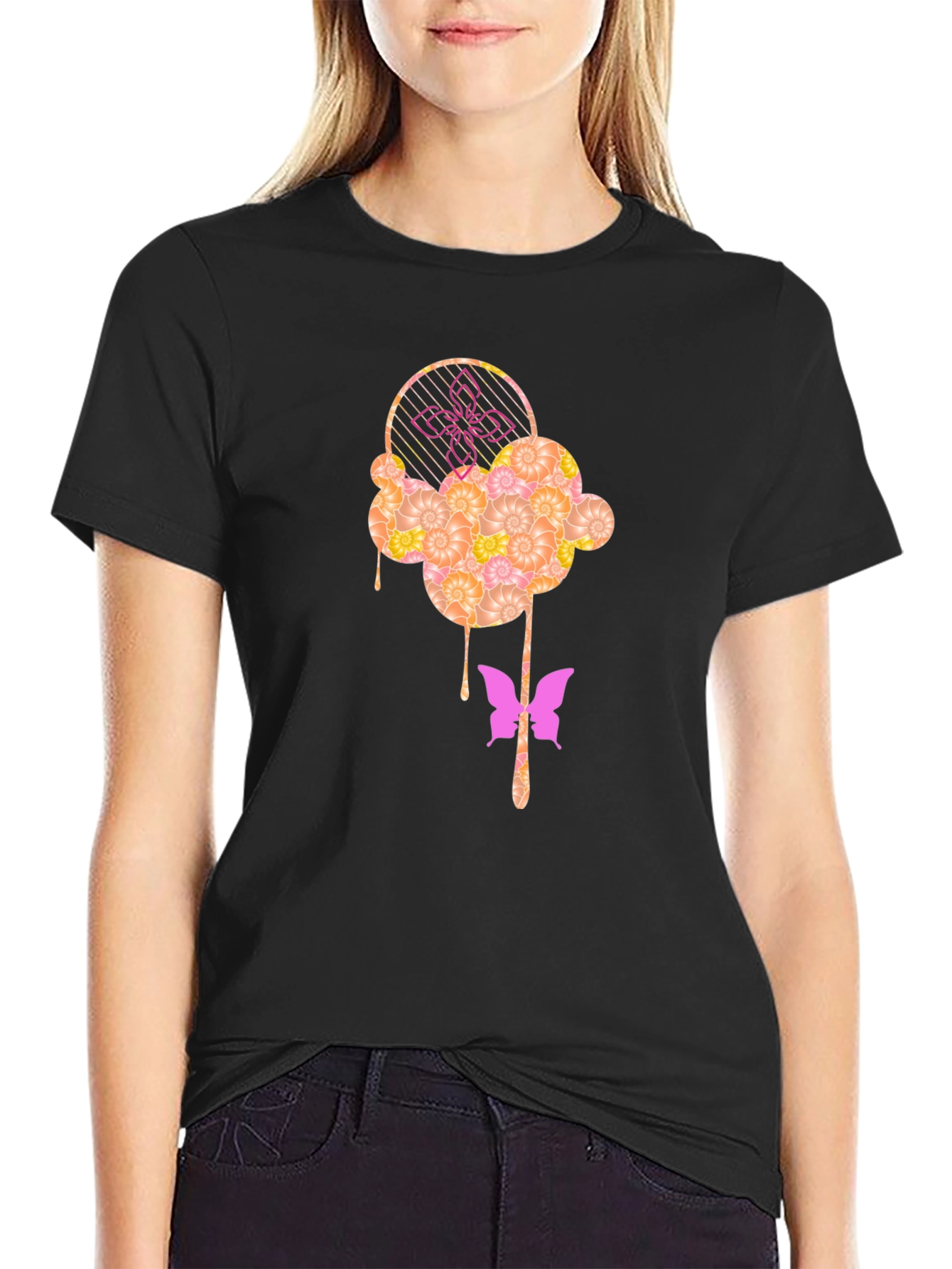 Abstract Butterfly Graphic T-Shirt