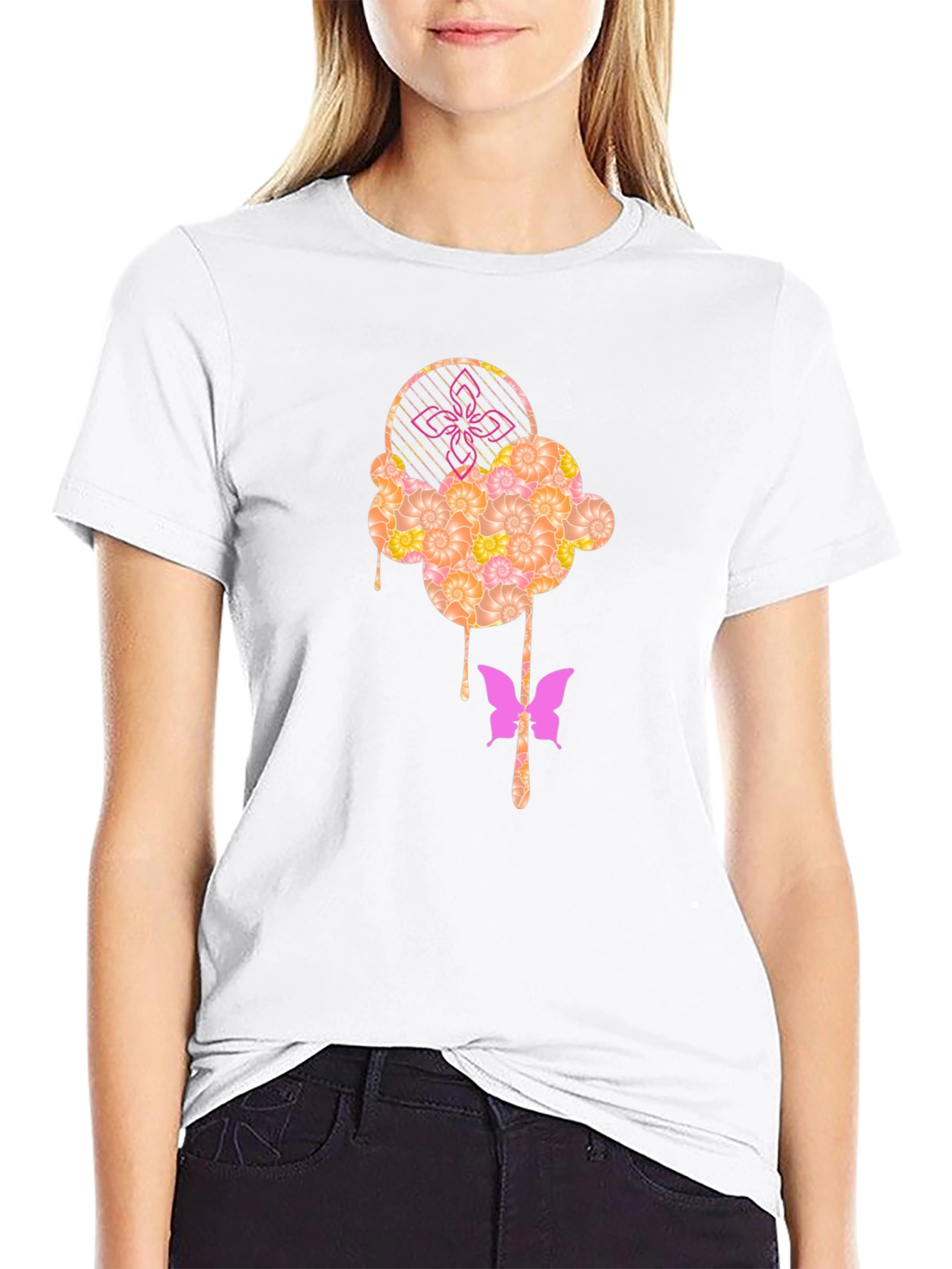 Abstract Butterfly Graphic T-Shirt