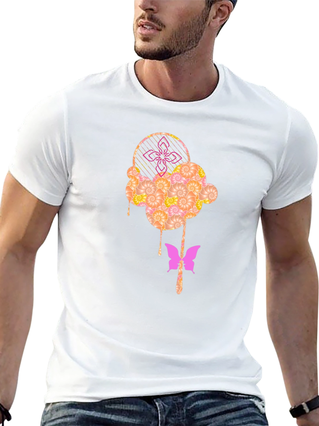 Abstract Butterfly Graphic T-Shirt