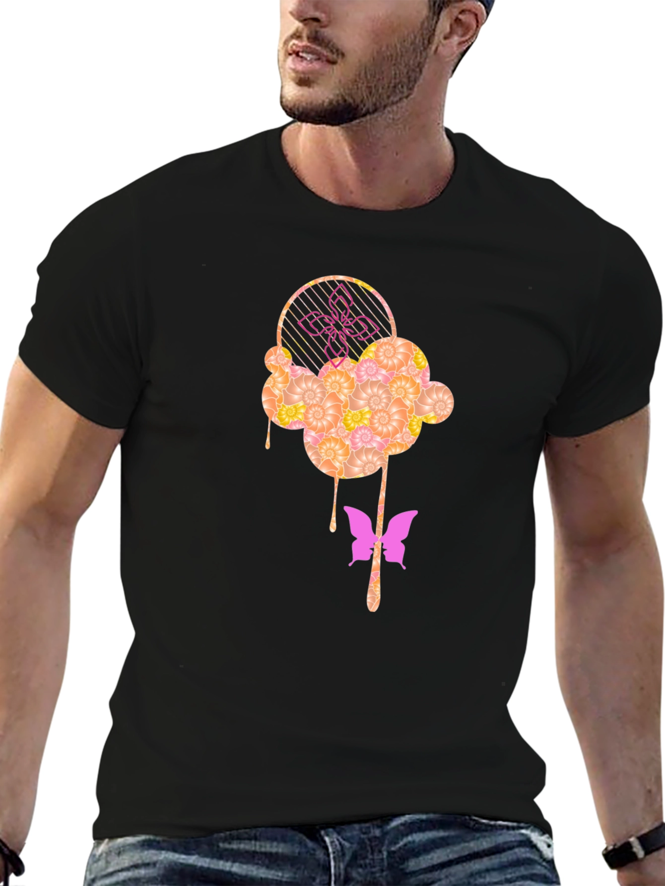Abstract Butterfly Graphic T-Shirt