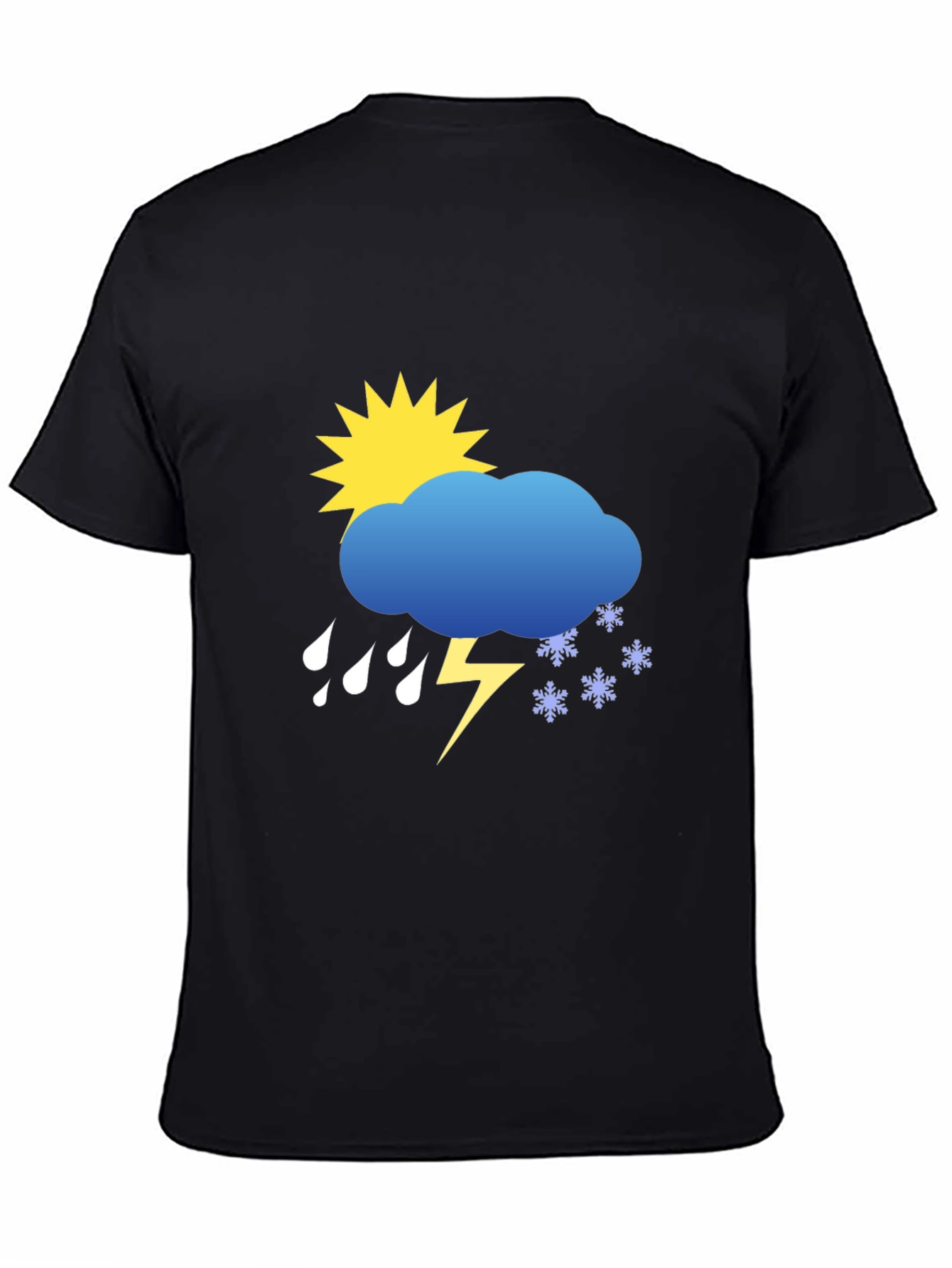 Weather Graphic Tee - Sunshine Rain Snow Lightning T-Shirt