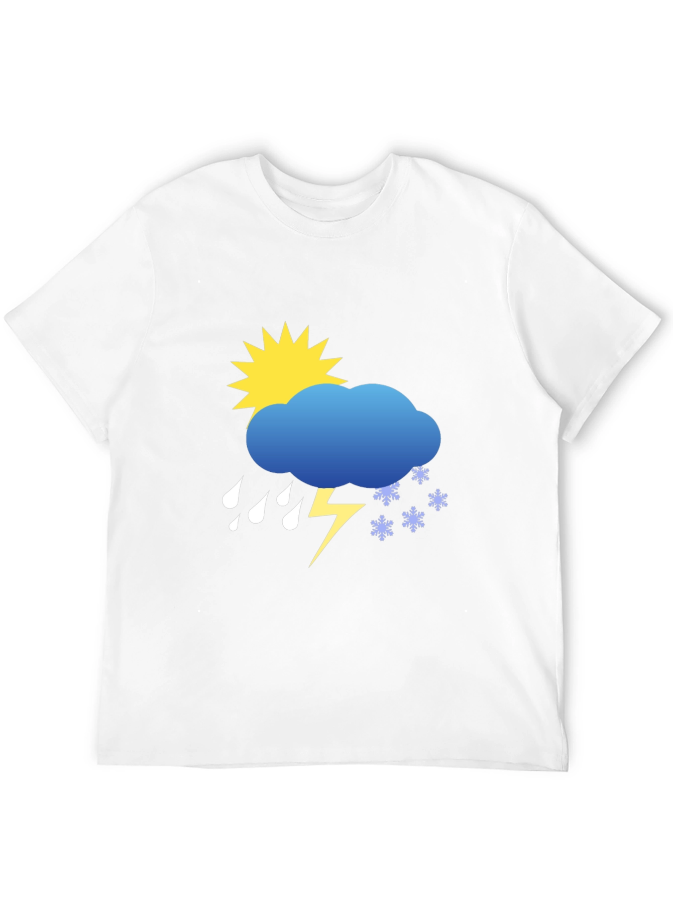 Weather Graphic Tee - Sunshine Rain Snow Lightning T-Shirt