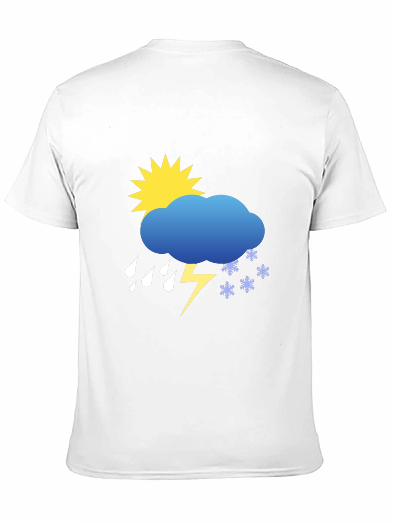 Weather Graphic Tee - Sunshine Rain Snow Lightning T-Shirt