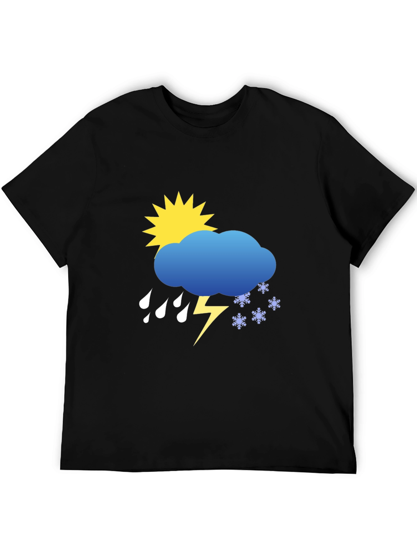 Weather Graphic Tee - Sunshine Rain Snow Lightning T-Shirt