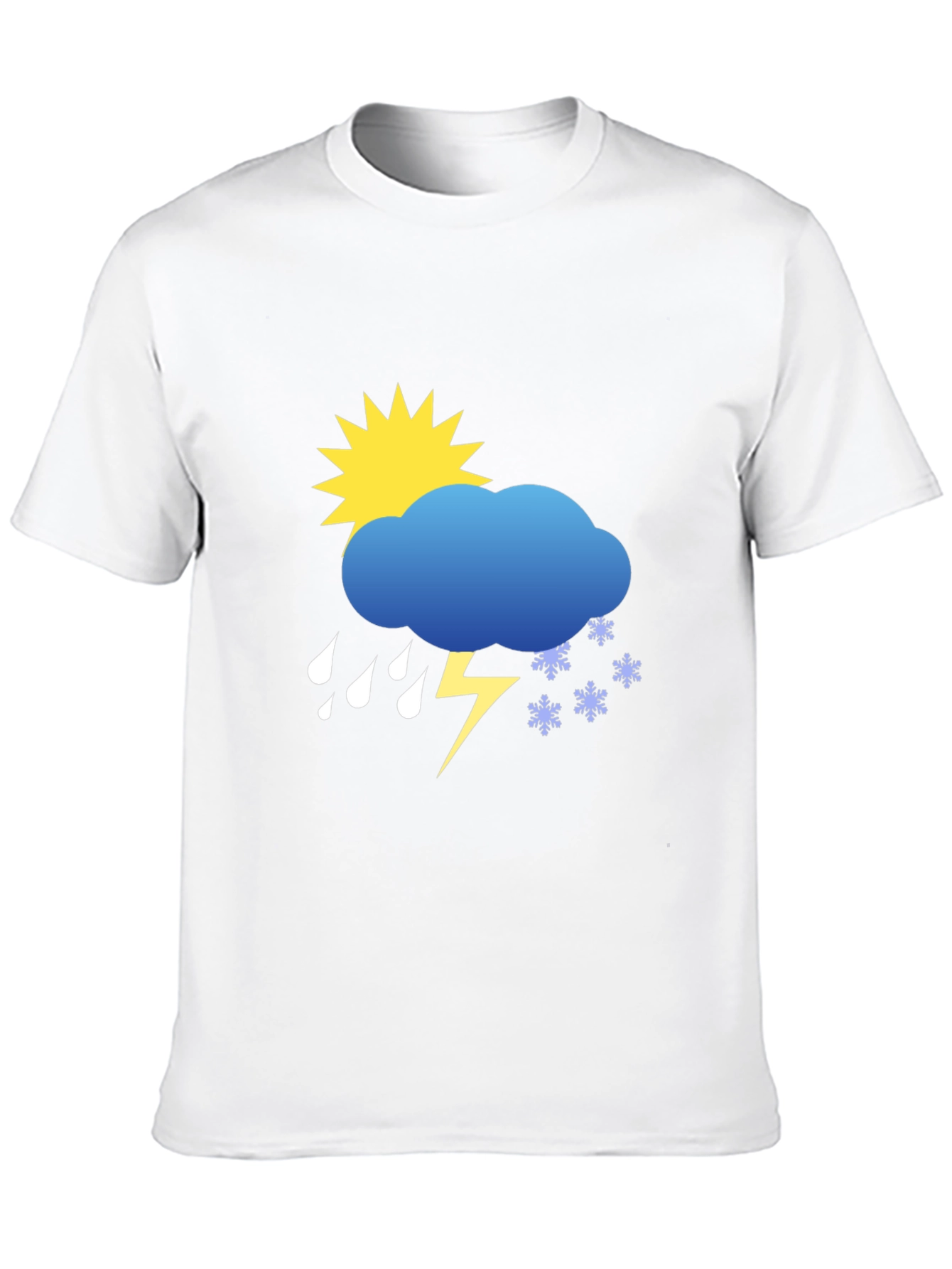 Weather Graphic Tee - Sunshine Rain Snow Lightning T-Shirt
