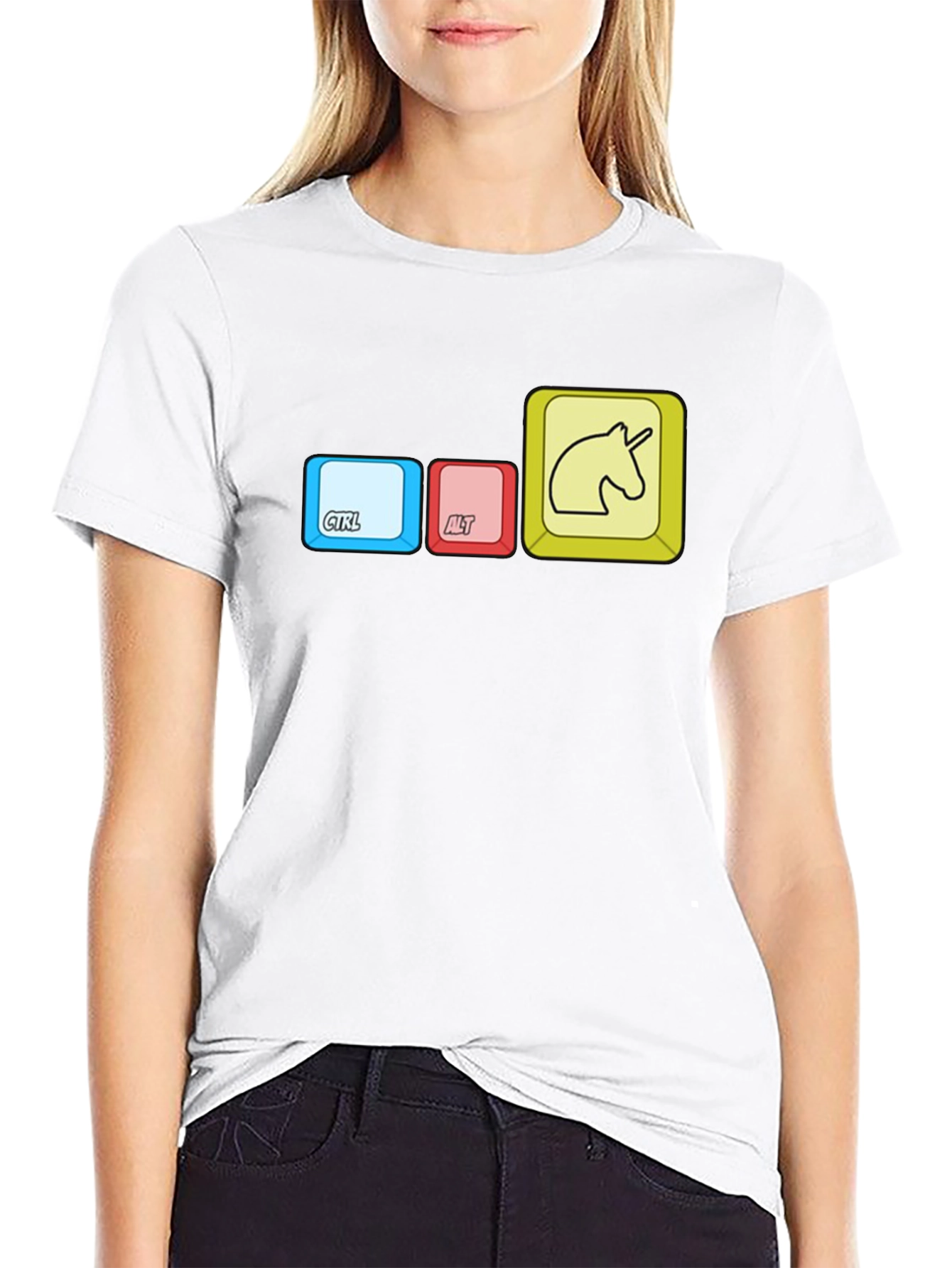 Ctrl+Alt+Unicorn Black Graphic Tee