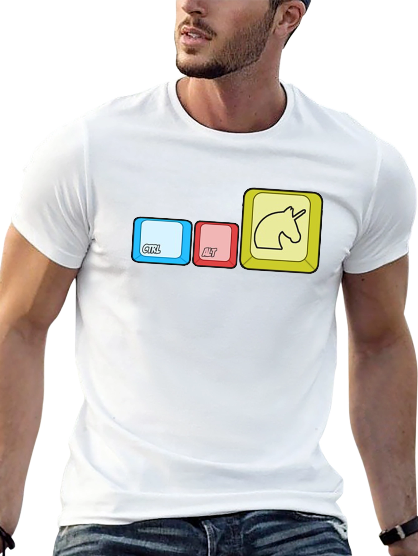 Ctrl+Alt+Unicorn Black Graphic Tee