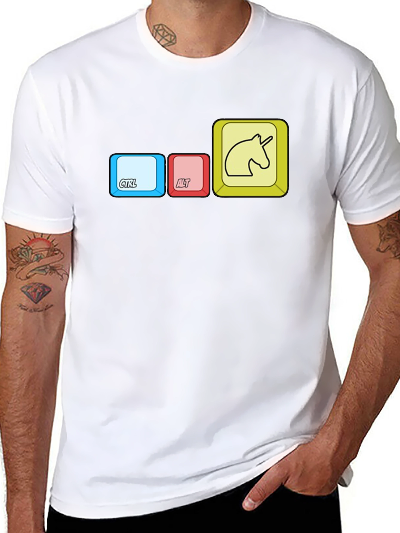 Ctrl+Alt+Unicorn Black Graphic Tee