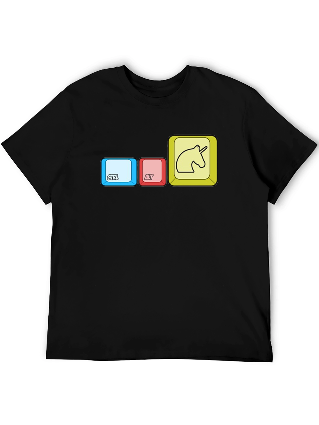 Ctrl+Alt+Unicorn Black Graphic Tee