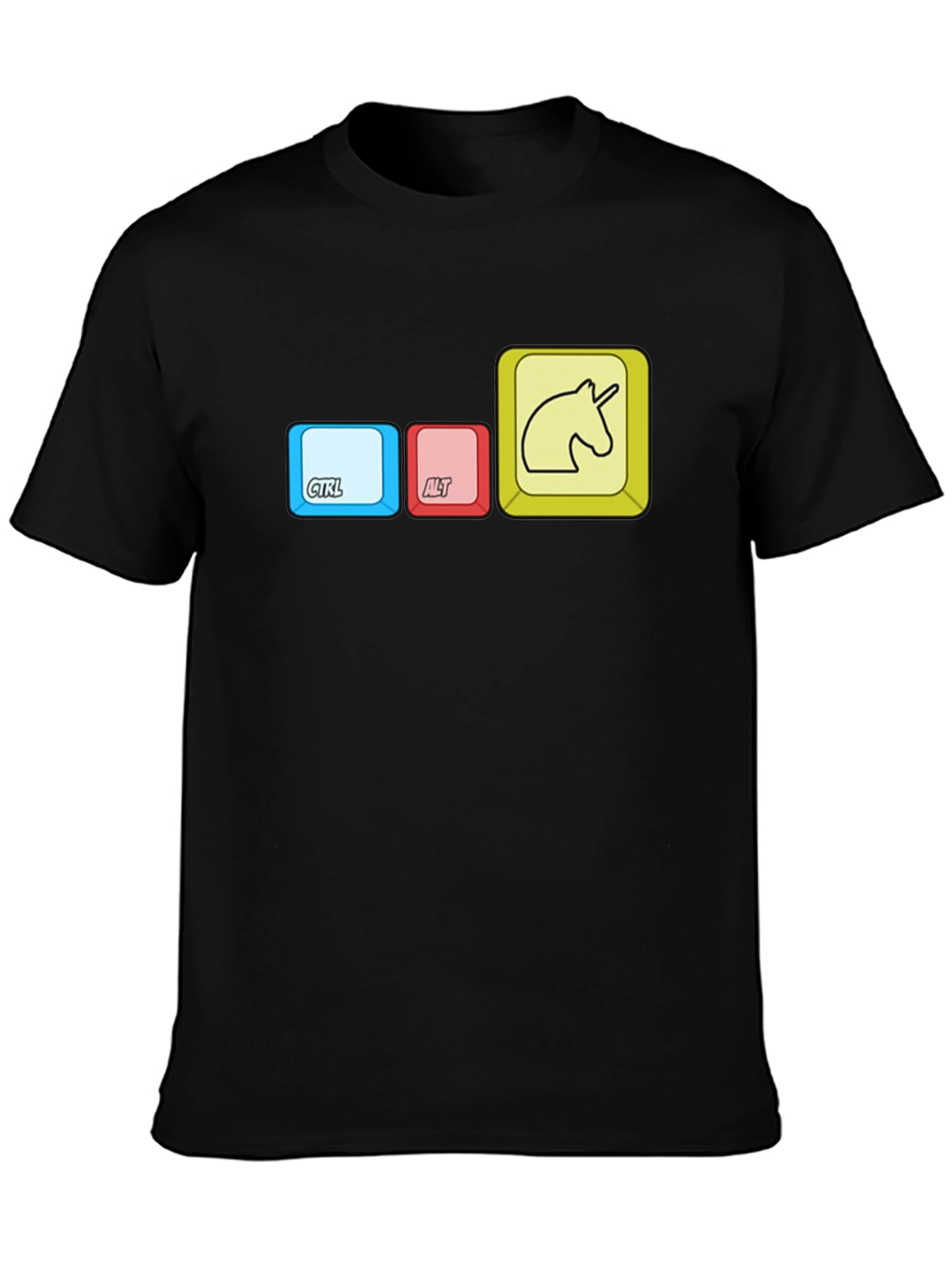 Ctrl+Alt+Unicorn Black Graphic Tee