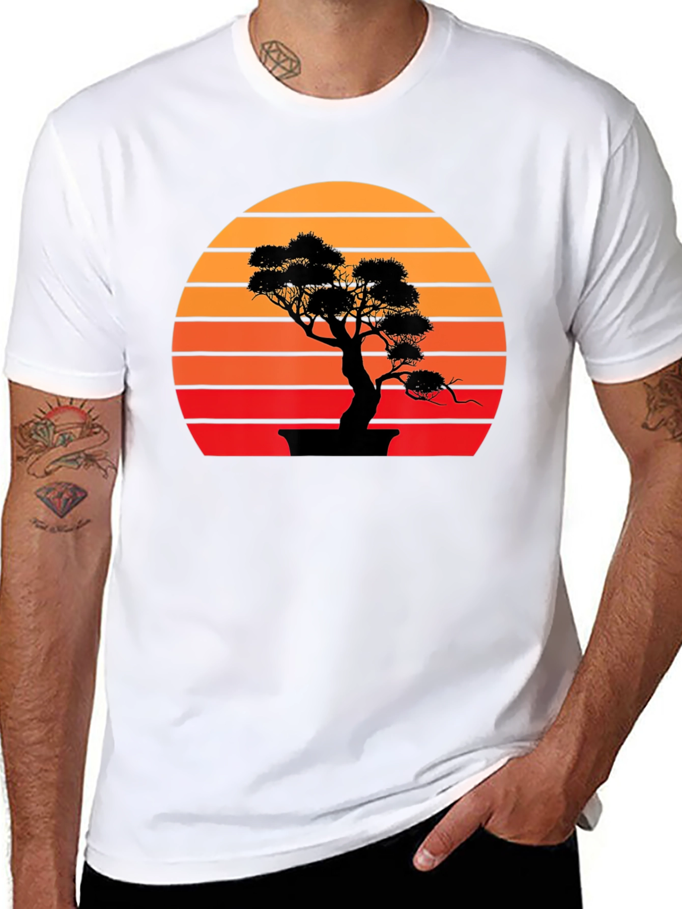 Bonsai Sunset Graphic Tee - Stylish Casual Wear