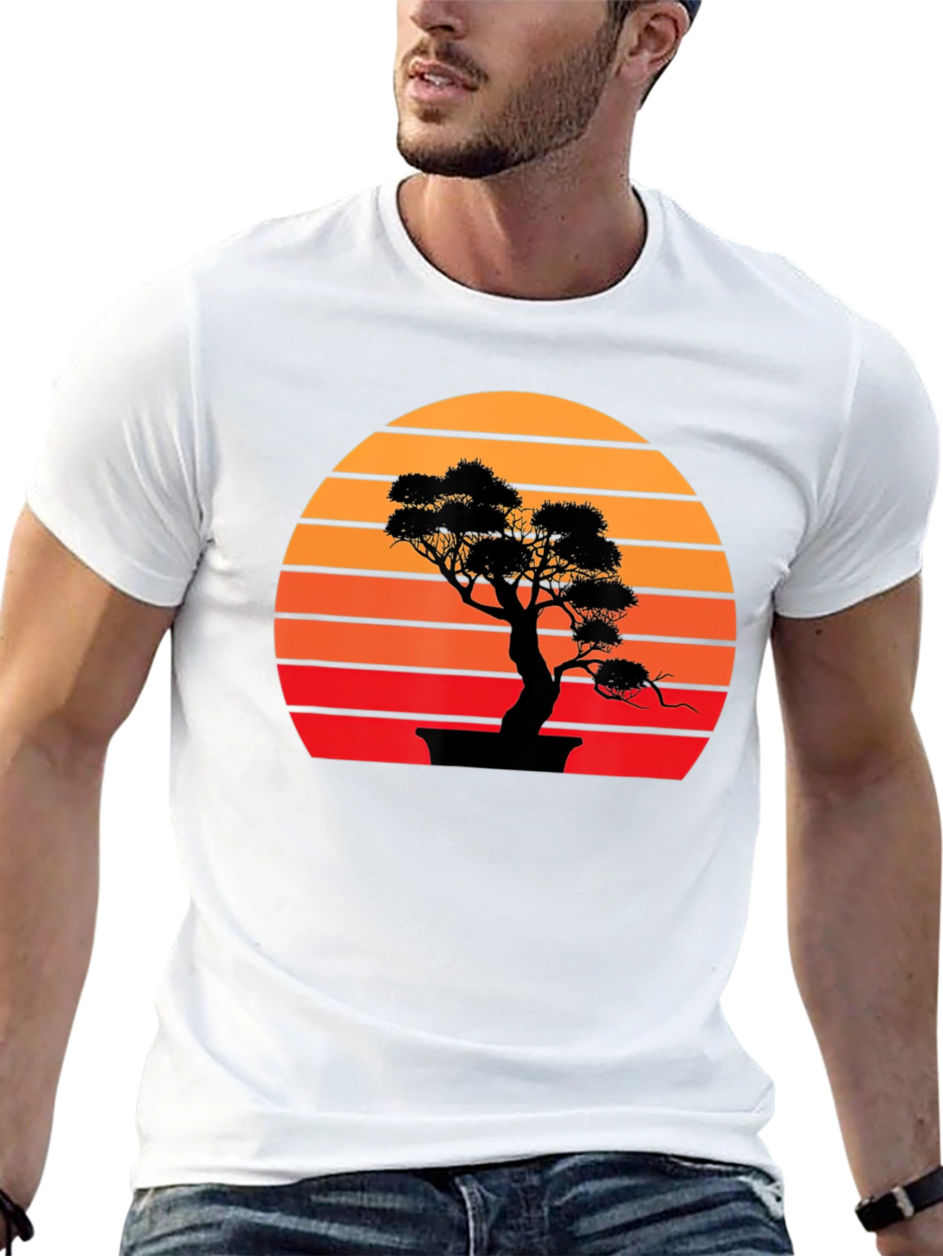 Bonsai Sunset Graphic Tee - Stylish Casual Wear