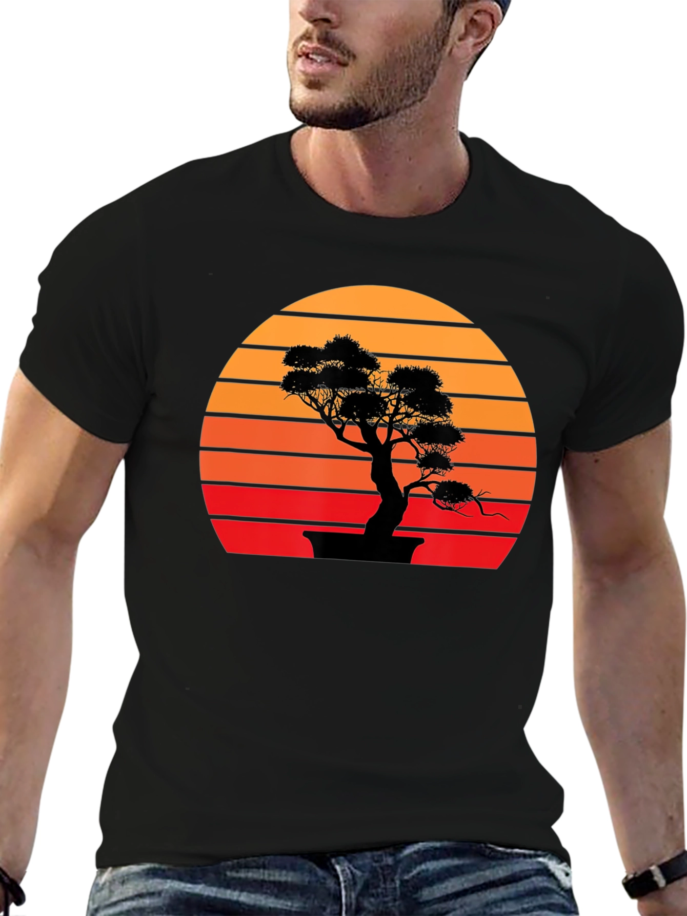 Bonsai Sunset Graphic Tee - Stylish Casual Wear