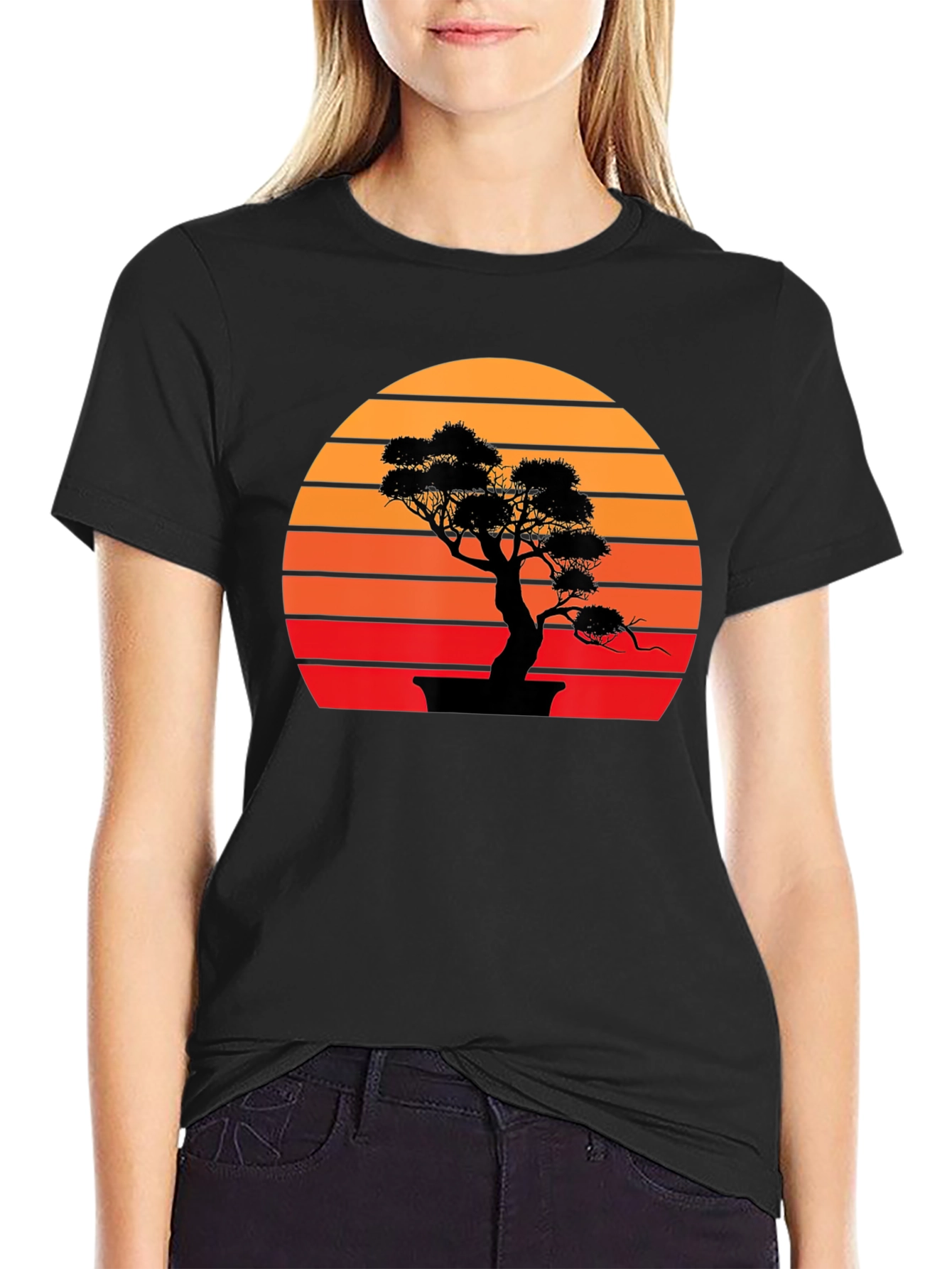 Bonsai Sunset Graphic Tee - Stylish Casual Wear
