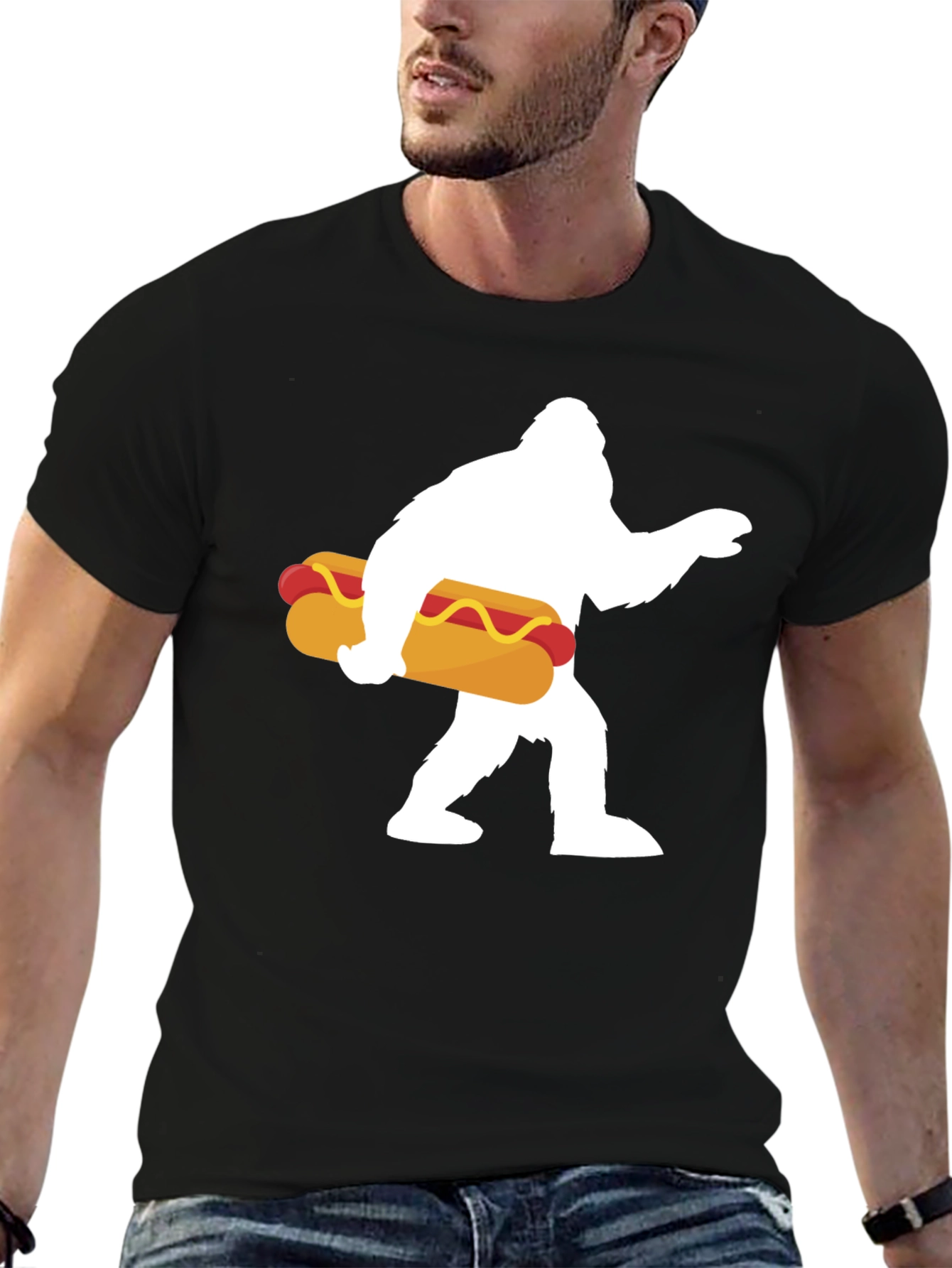 Sasquatch Hotdog Graphic T-Shirt