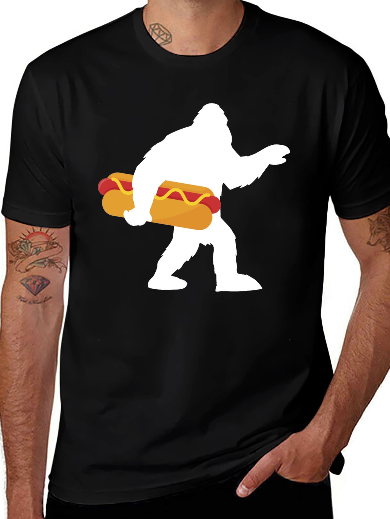 Sasquatch Hotdog Graphic T-Shirt