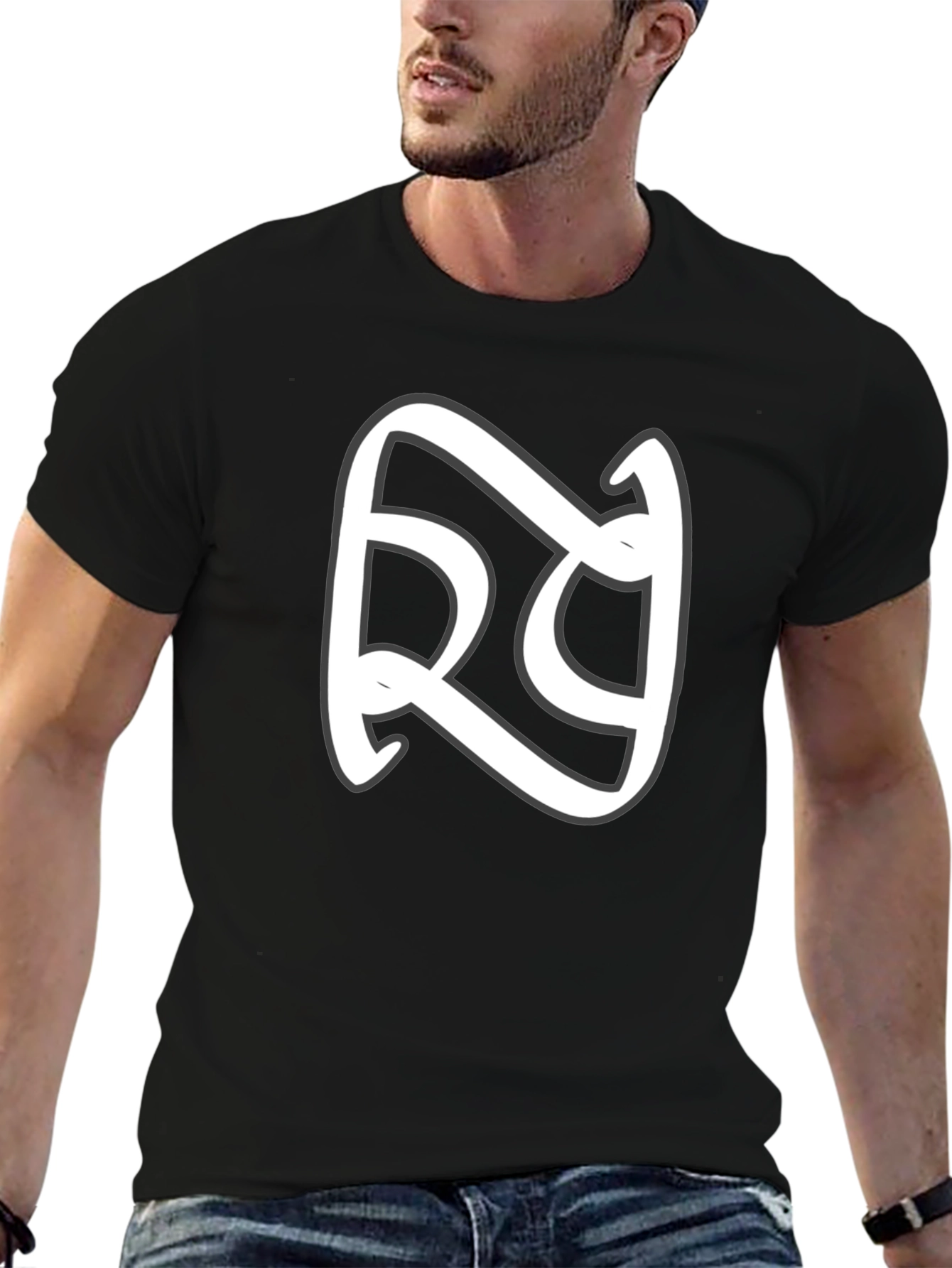 Stylish Black T-Shirt with White Graphic
