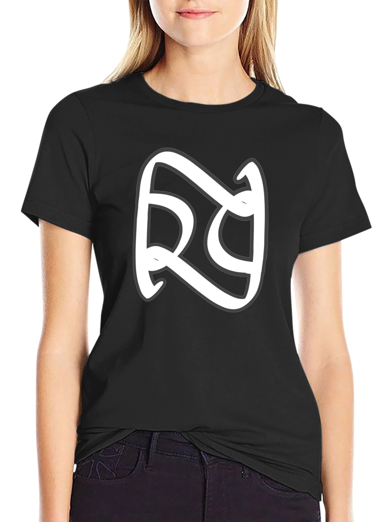 Stylish Black T-Shirt with White Graphic