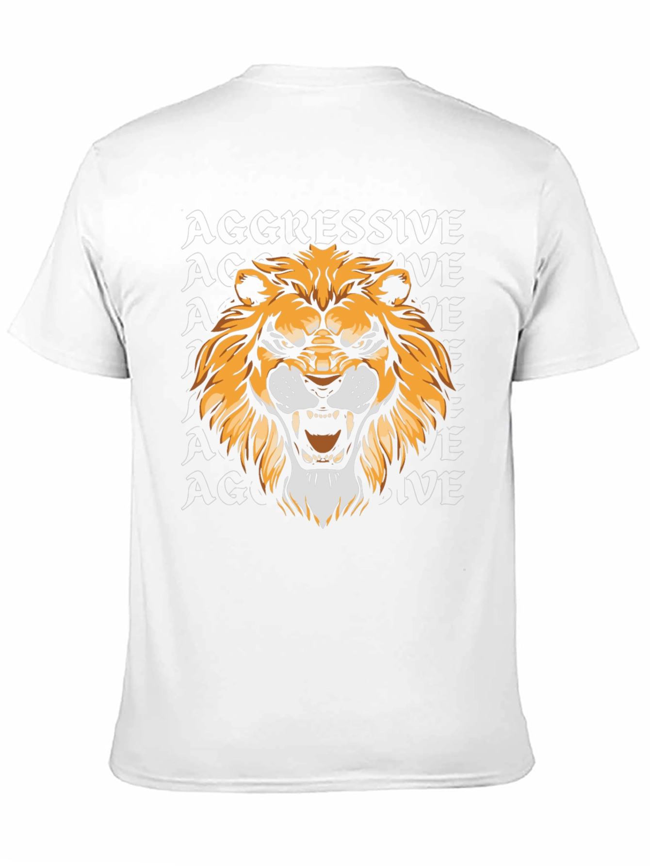 Aggressive Lion Graphic Tee - Black