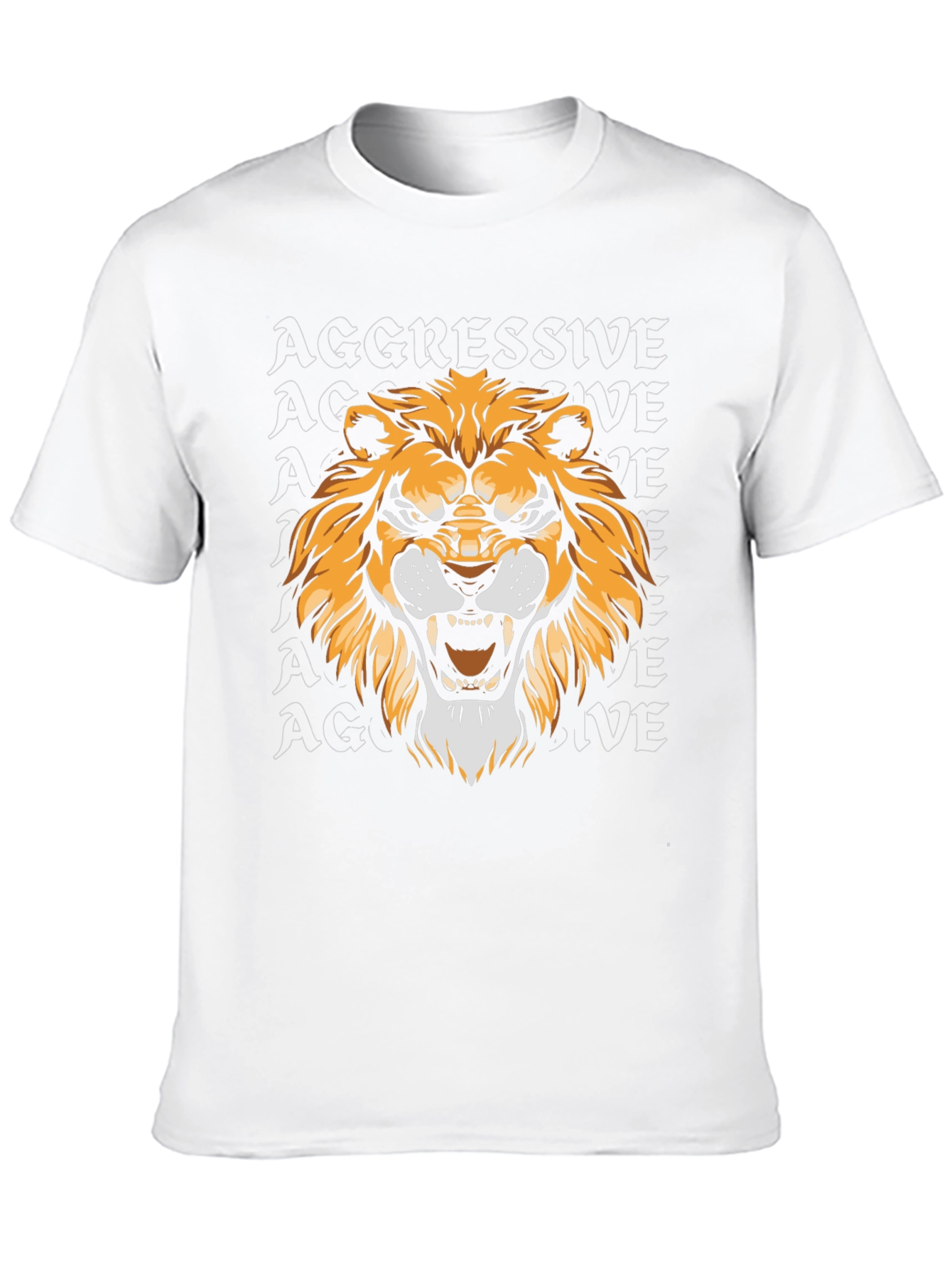 Aggressive Lion Graphic Tee - Black