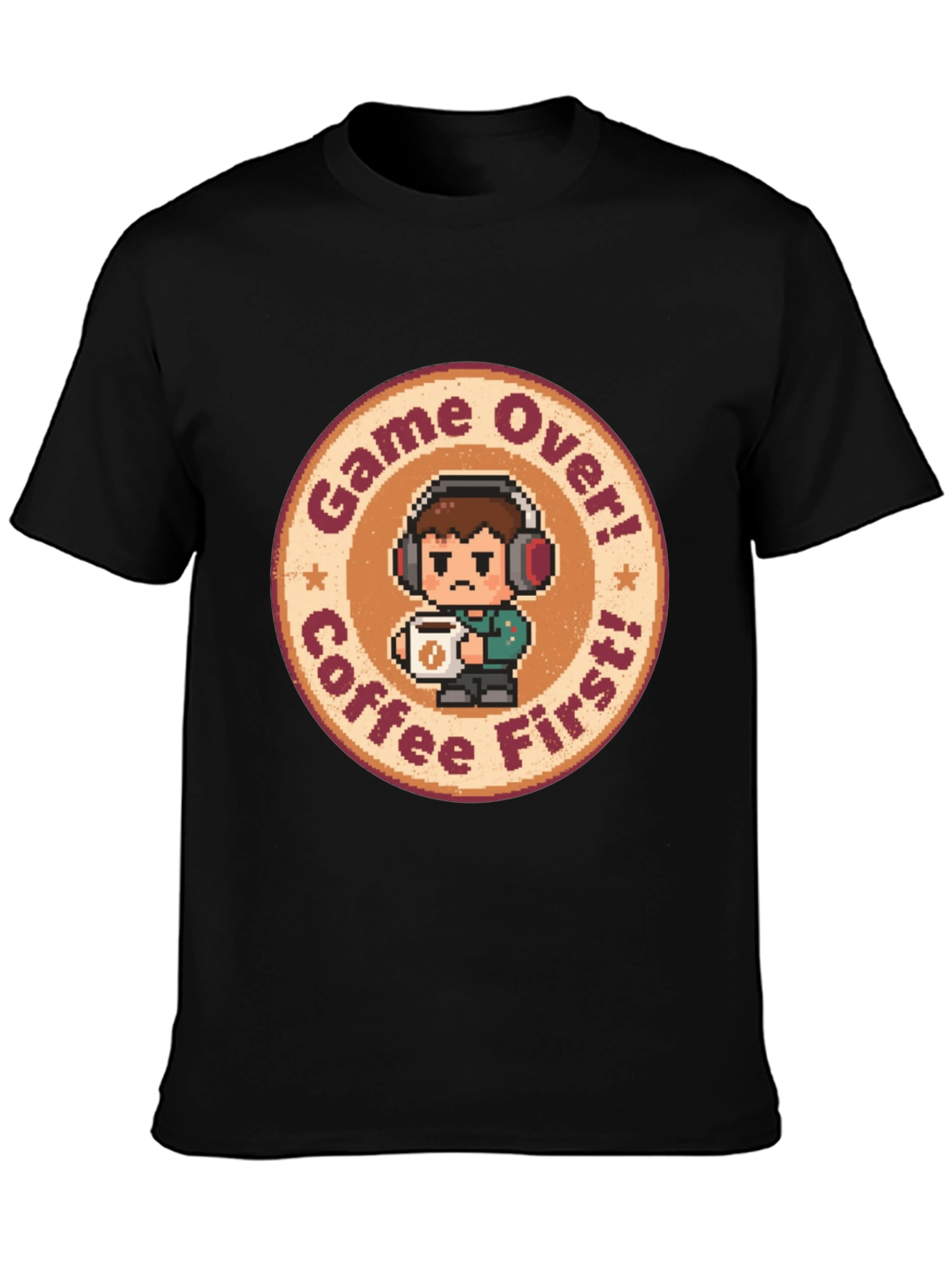 Game Over Coffee First T-Shirt - Gamer Style