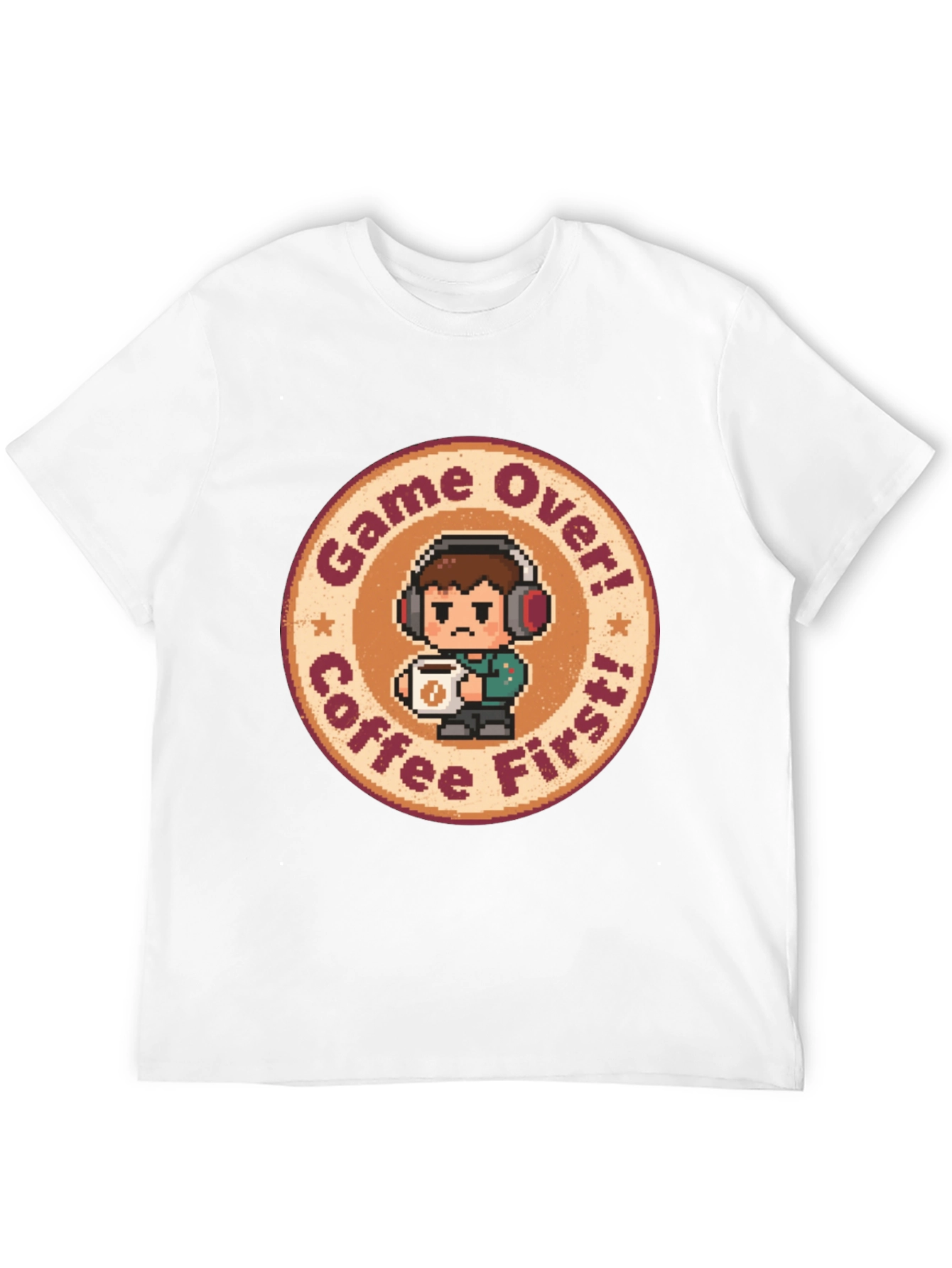 Game Over Coffee First T-Shirt - Gamer Style