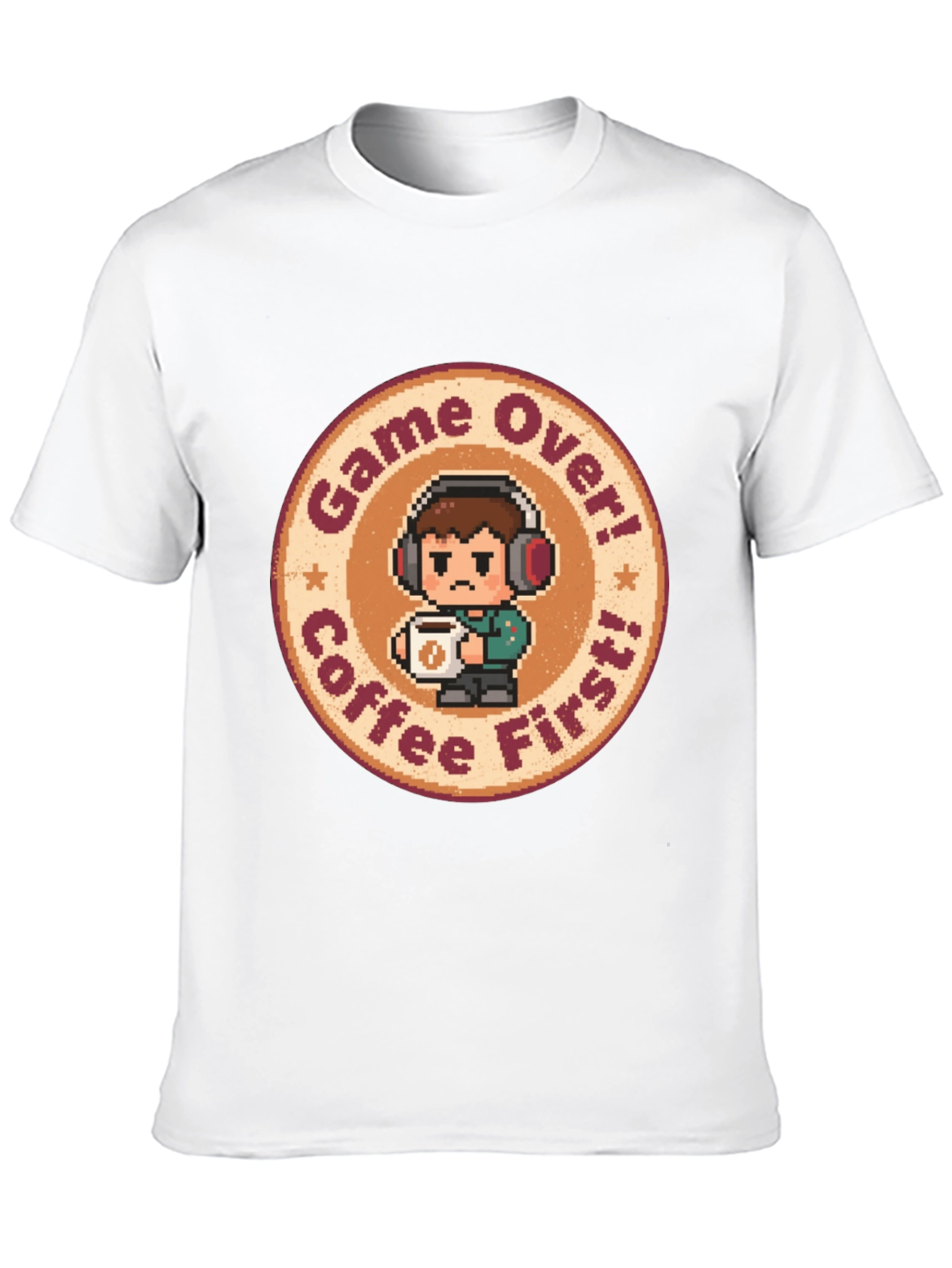 Game Over Coffee First T-Shirt - Gamer Style