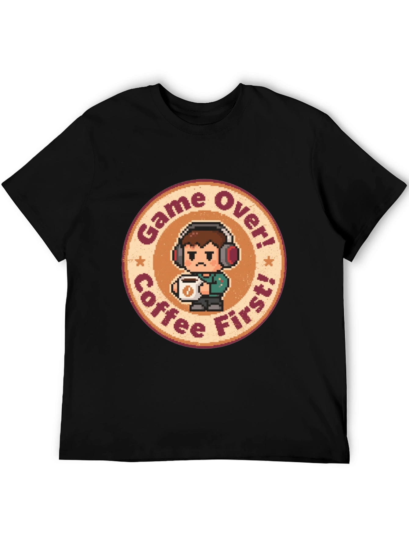 Game Over Coffee First T-Shirt - Gamer Style