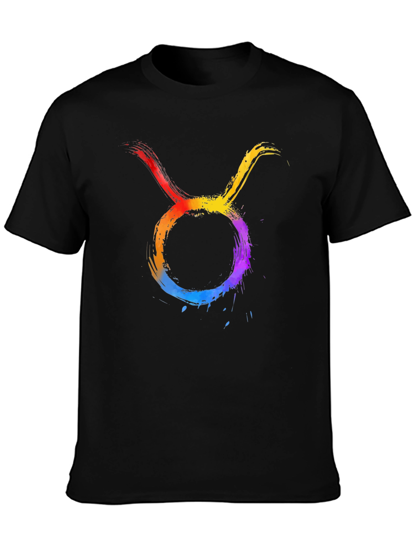 Taurus Zodiac Sign Graphic Tee - Black